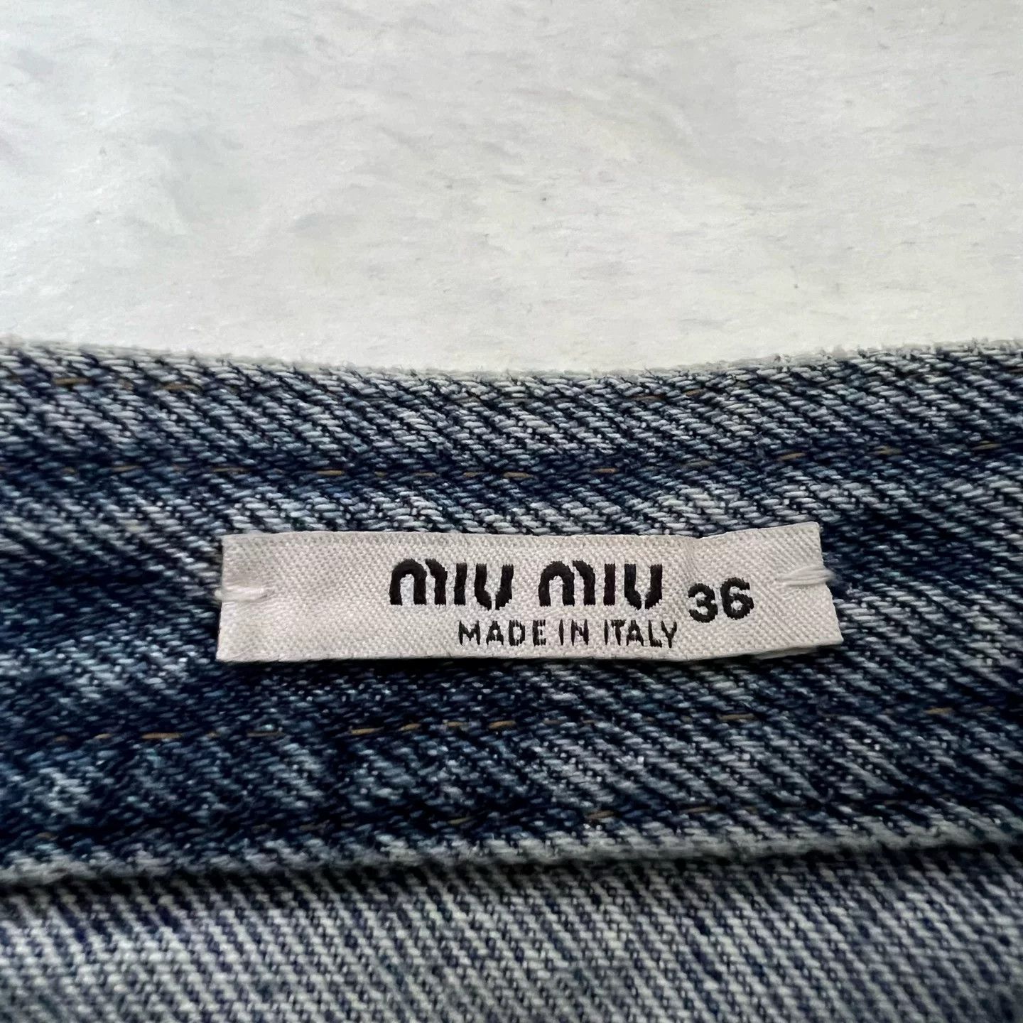 Miu Miu Miu Miu Crystal Denim Skirt Size 36" / US 14 / IT 50 - 3 Thumbnail