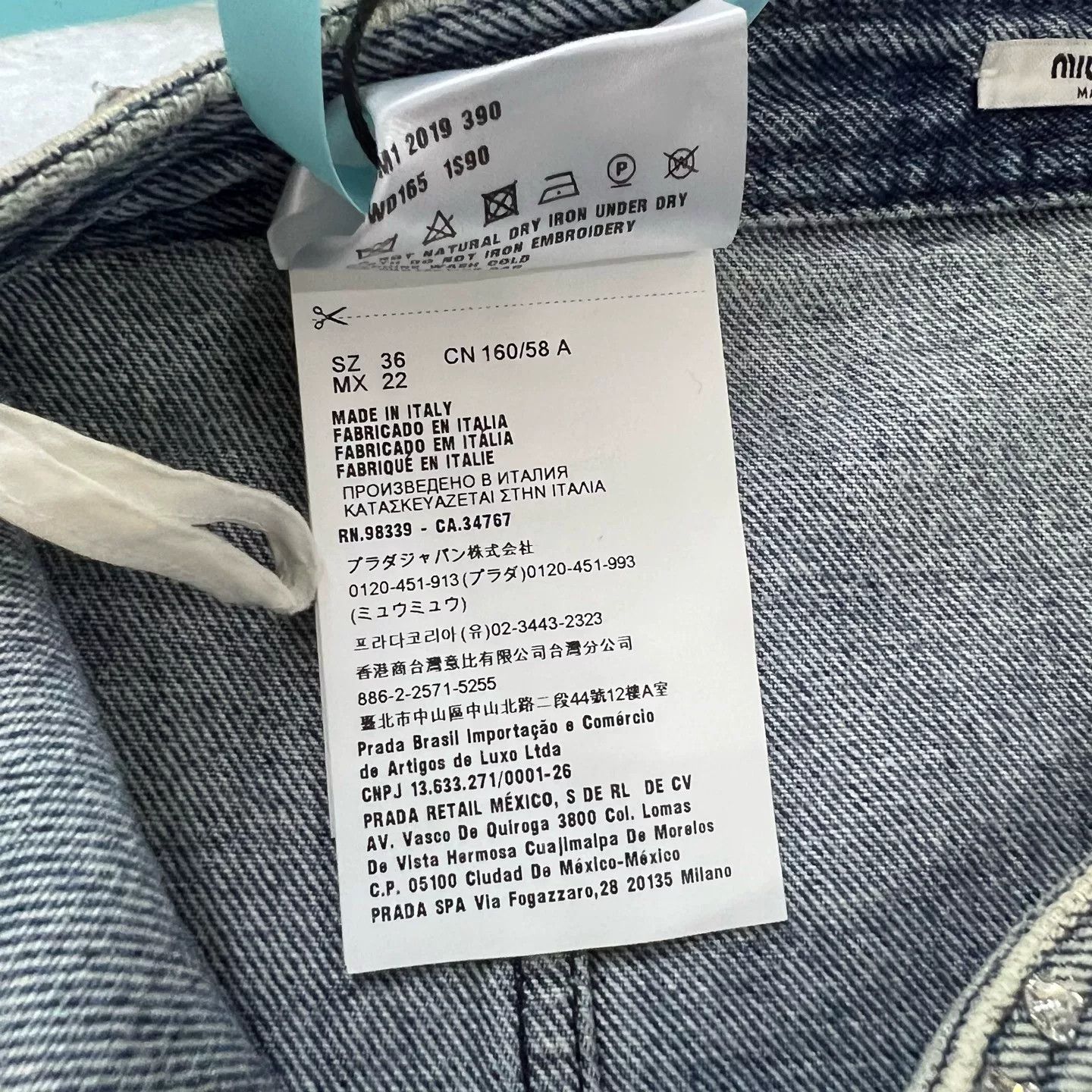 Miu Miu Miu Miu Crystal Denim Skirt Size 36" / US 14 / IT 50 - 4 Thumbnail