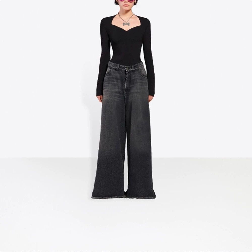 Balenciaga Balenciaga Wide-Leg Washed Jeans Size 29" - 3 Thumbnail
