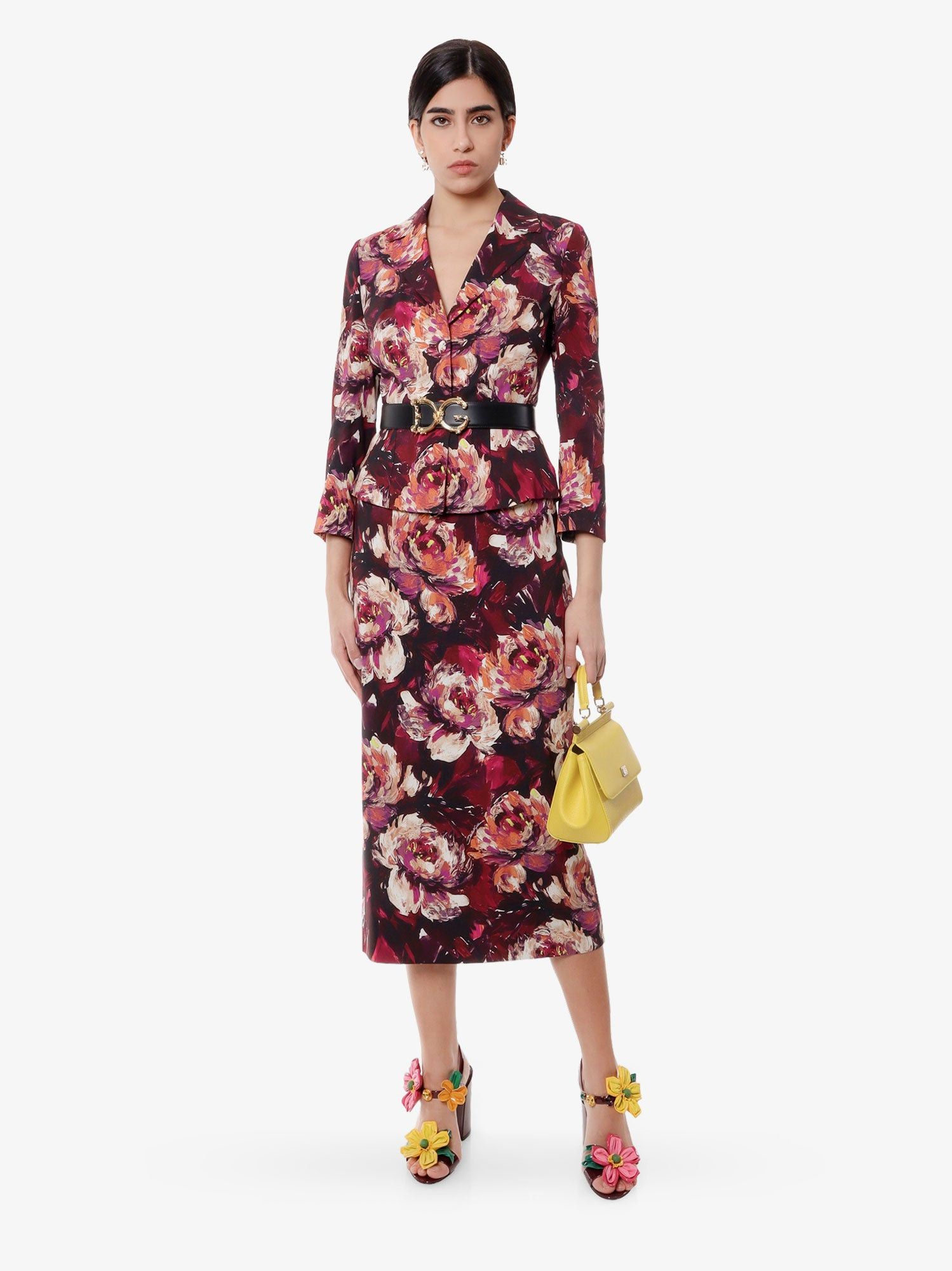 Dolce & Gabbana Cady Blazer With Peonie Flower Print Size M / US 6-8 / IT 42-44 - 2 Thumbnail