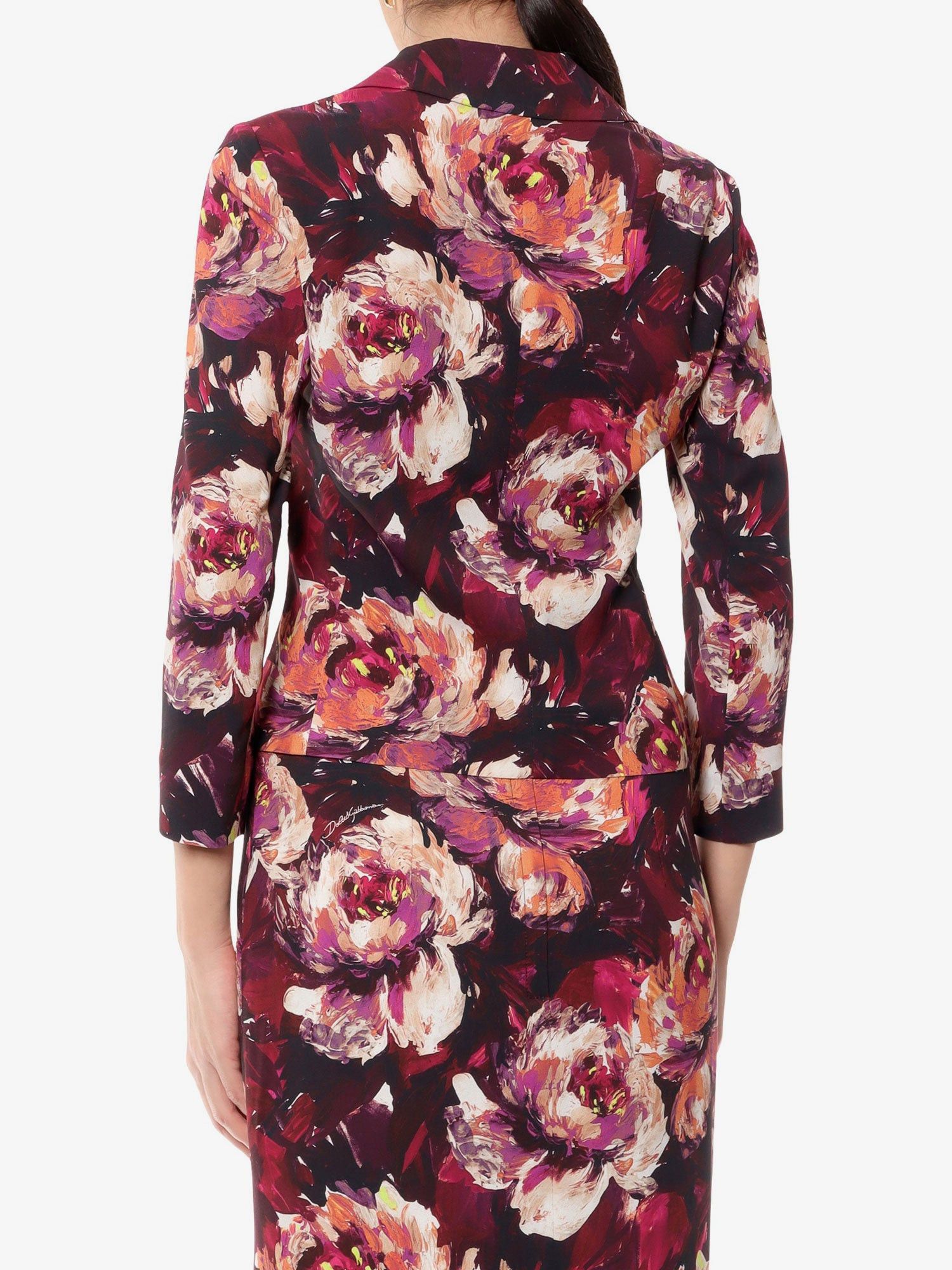 Dolce & Gabbana Cady Blazer With Peonie Flower Print Size M / US 6-8 / IT 42-44 - 4 Thumbnail