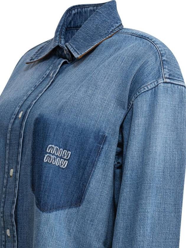 Miu Miu Miu Miu Cotton Shirt With Logo tag size 42 Women - USA Duties Paid Size M / US 6-8 / IT 42-44 - 3 Thumbnail