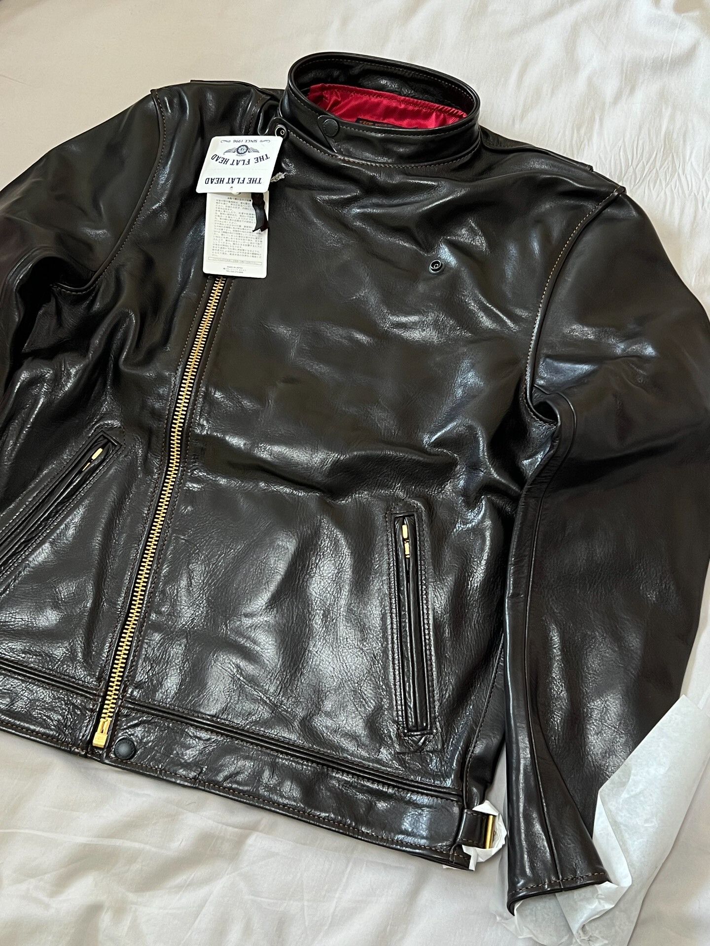 The Flat Head The Flat Head Stand Collar Horsehide Jacket Size US XXS / EU 40 - 2 Thumbnail