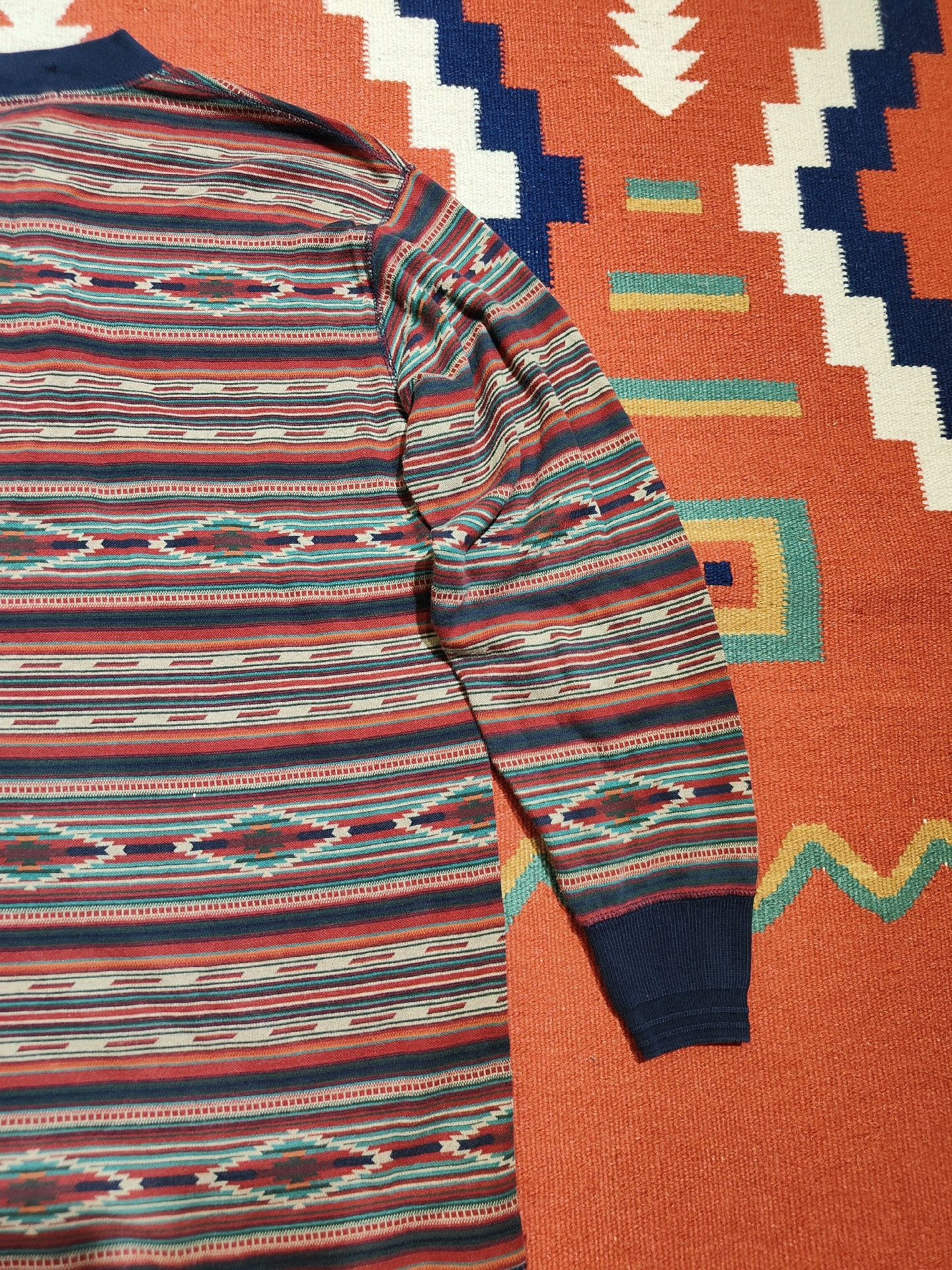 RRL Ralph Lauren Vintage RRL Southwestern Henley Sweater Size US M / EU 48-50 / 2 - 7 Thumbnail