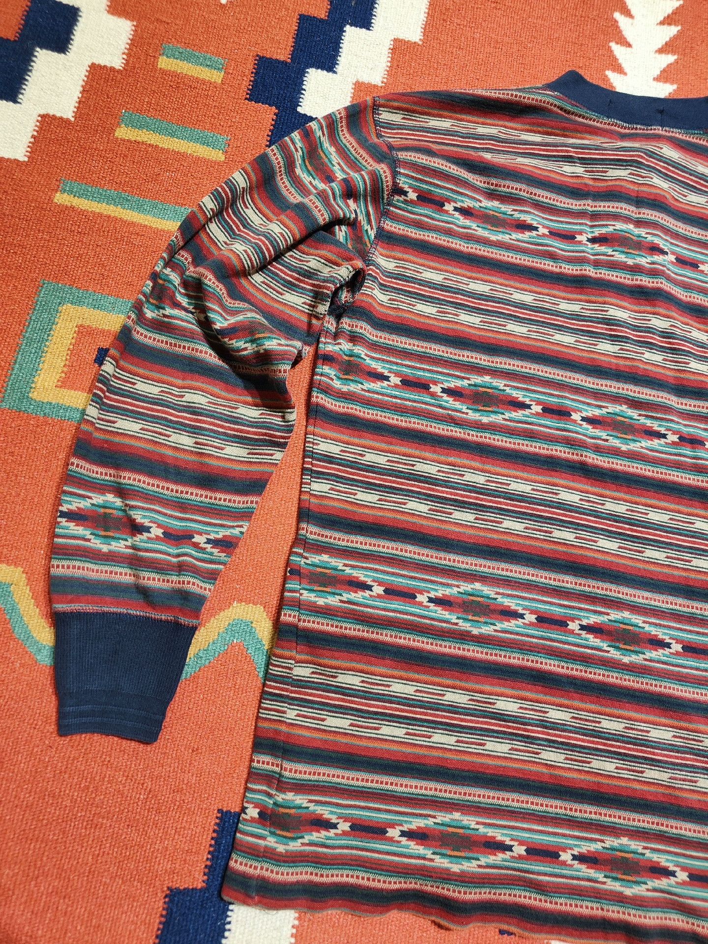 RRL Ralph Lauren Vintage RRL Southwestern Henley Sweater Size US M / EU 48-50 / 2 - 8 Thumbnail