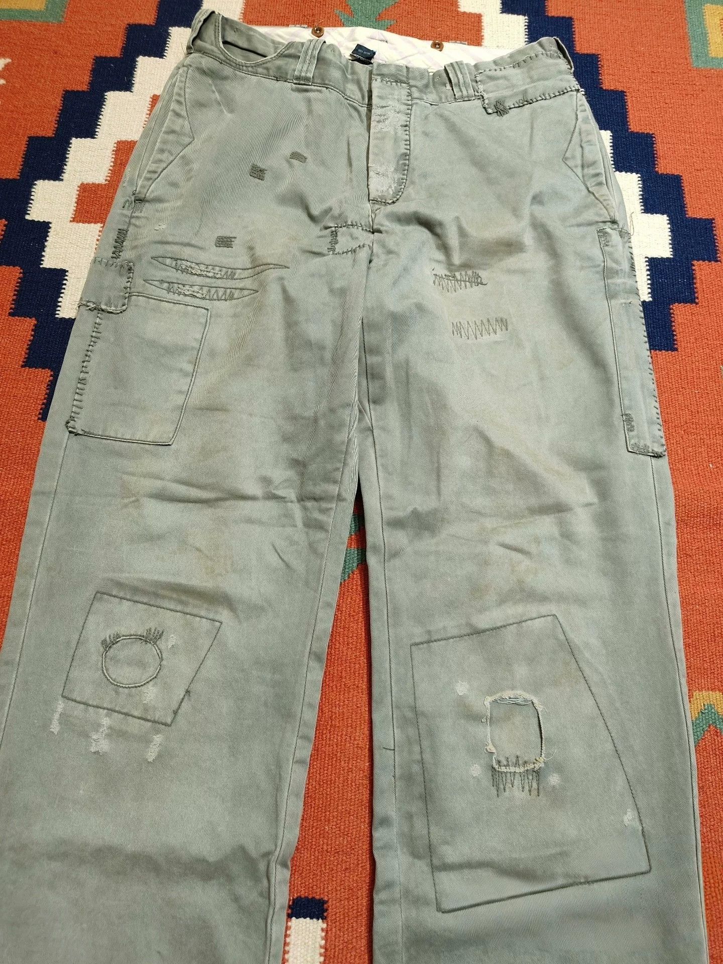 RRL Ralph Lauren Vintage RRL Distressed Patch Pants Size US 32 / EU 48 - 2 Thumbnail