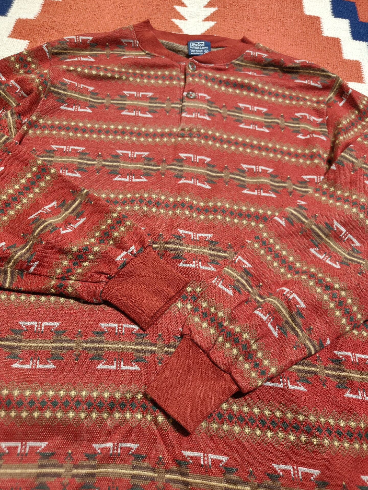 RRL Ralph Lauren Vintage Ralph Lauren RRL Henley Sweater Size US L / EU 52-54 / 3 - 5 Thumbnail