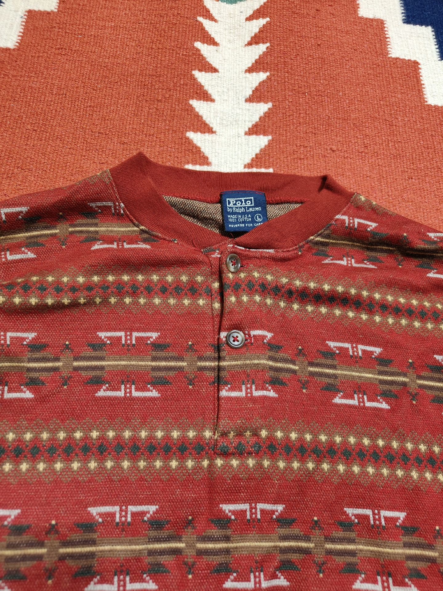 RRL Ralph Lauren Vintage Ralph Lauren RRL Henley Sweater Size US L / EU 52-54 / 3 - 3 Thumbnail