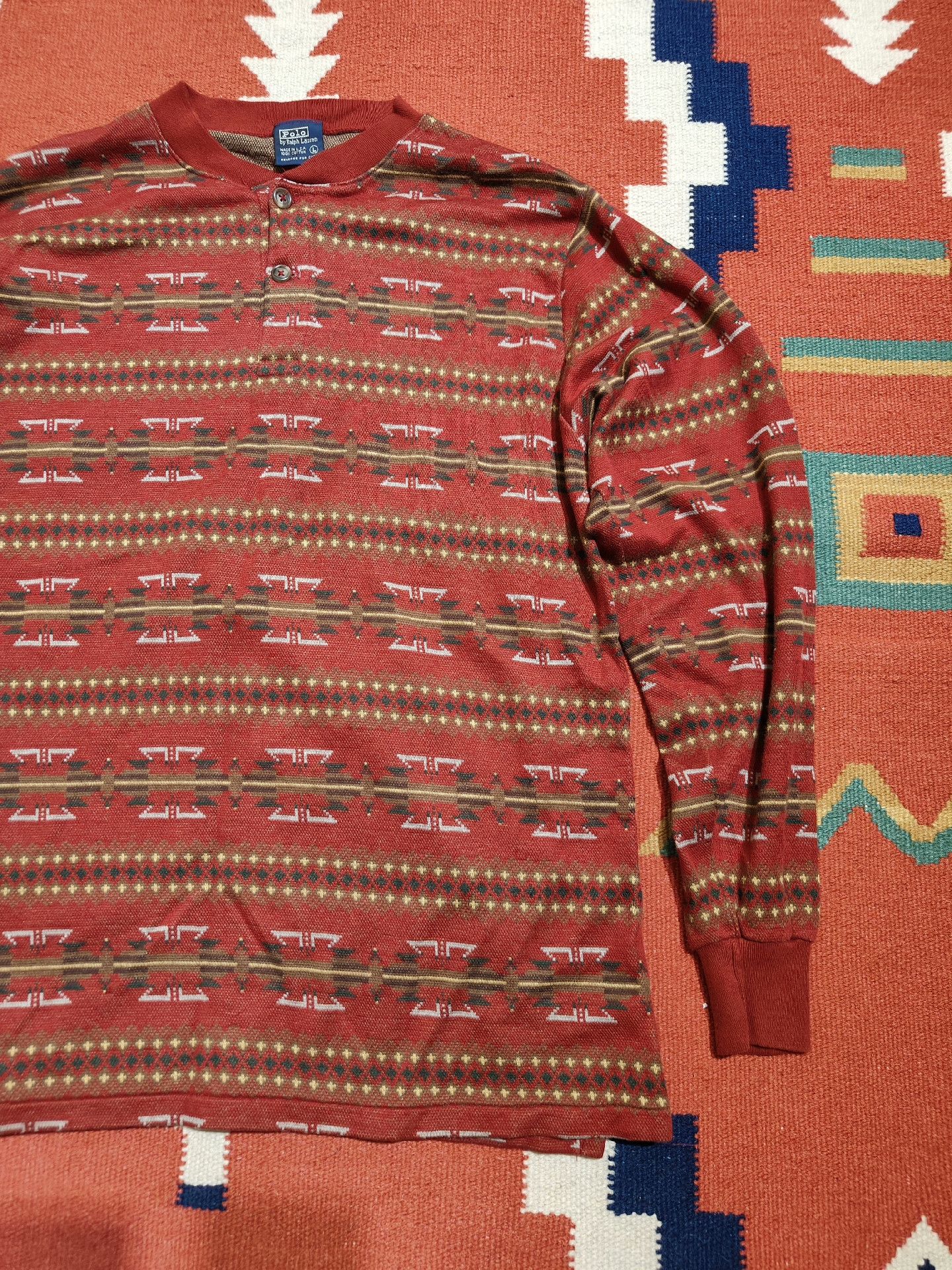 RRL Ralph Lauren Vintage Ralph Lauren RRL Henley Sweater Size US L / EU 52-54 / 3 - 2 Thumbnail