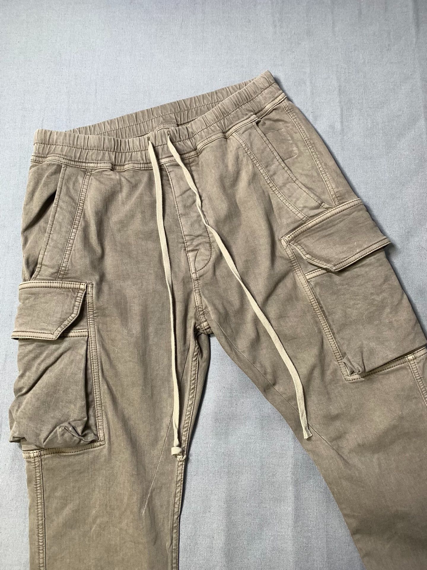 Rick Owens Drkshdw Rick Owens DRKSHDW Washed Distressed Cargo Pants Size US 31 - 4 Thumbnail