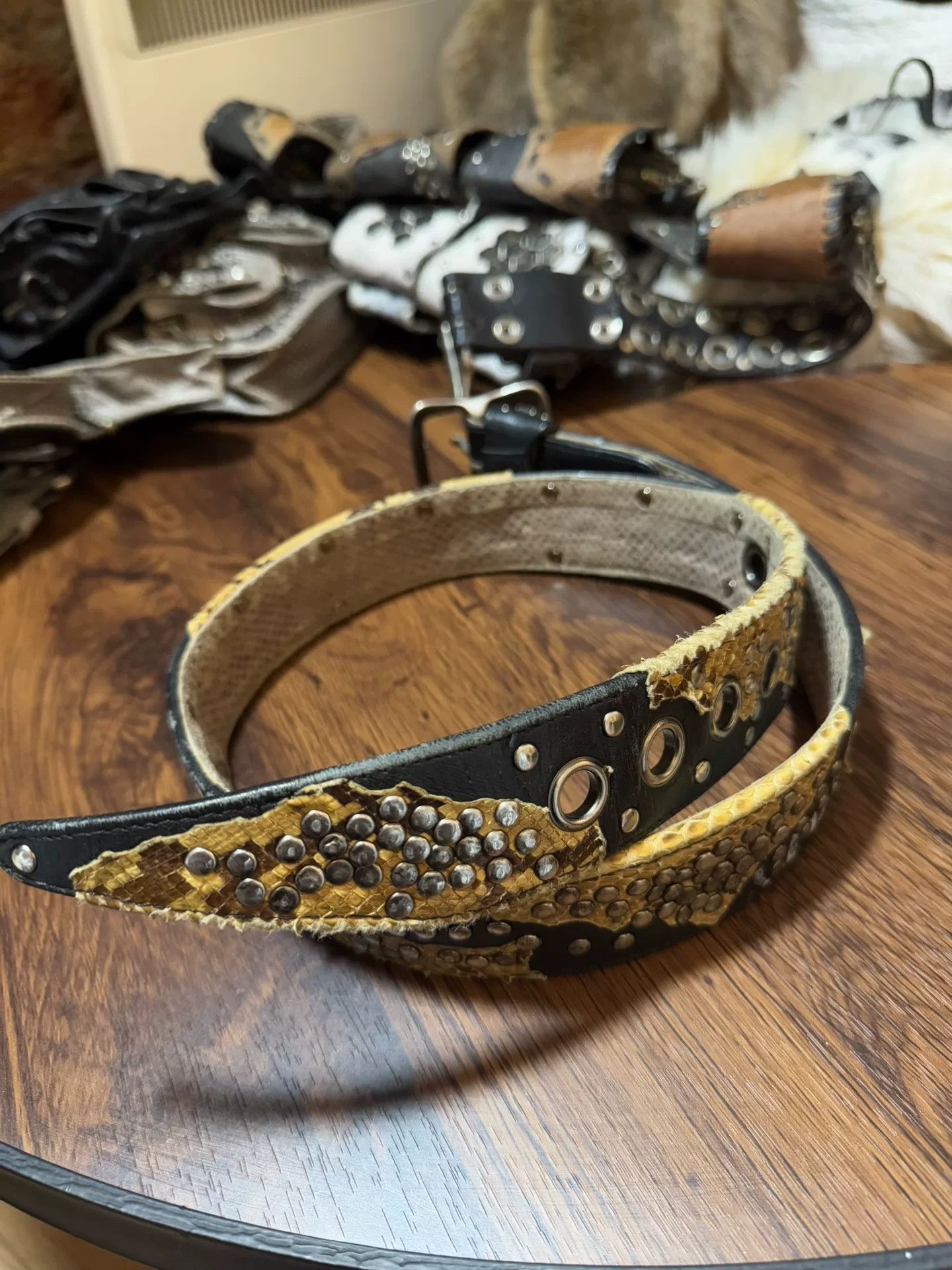 KMRii kmrii Snake Skin Leather Belt Size ONE SIZE - 4 Thumbnail