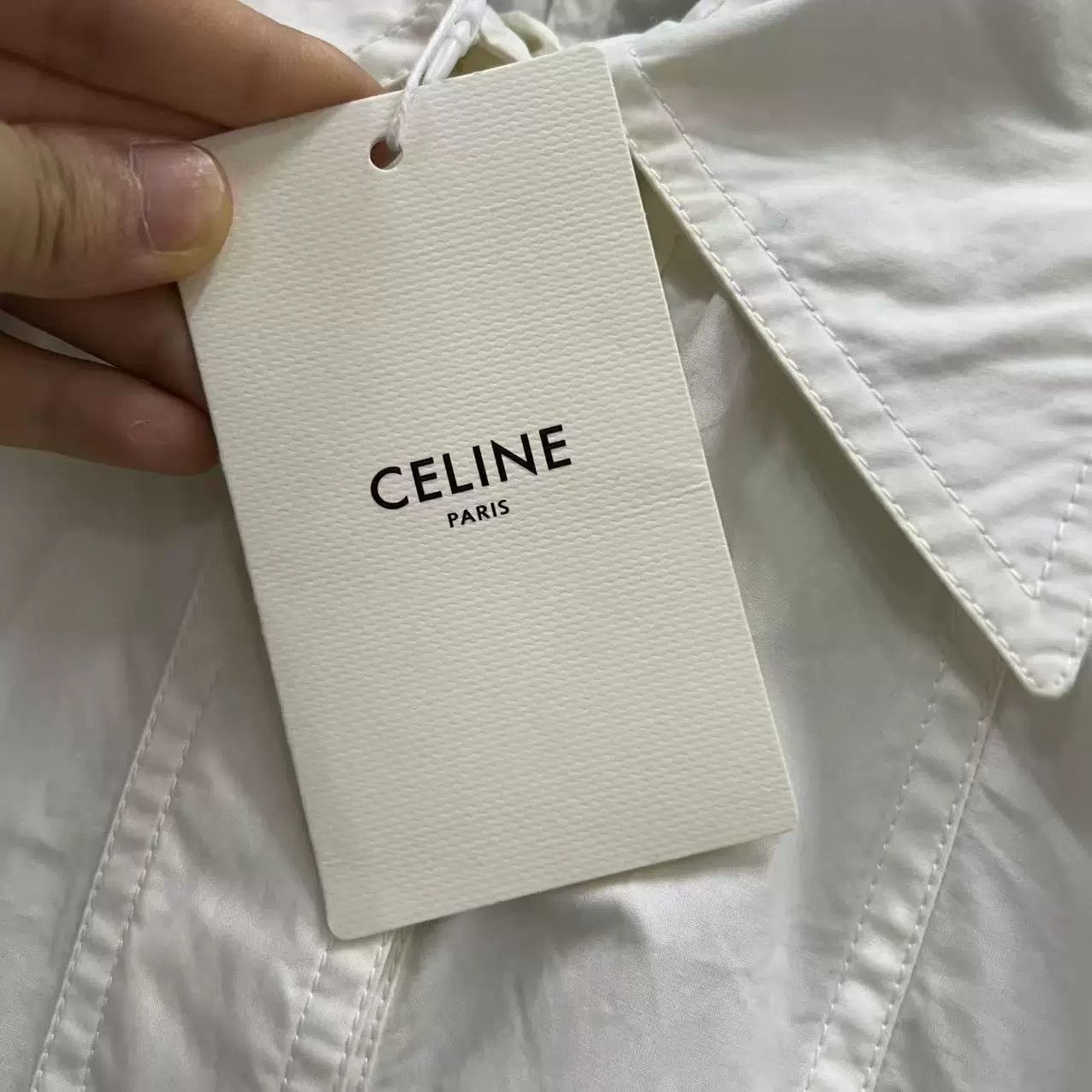 Celine CELINE White Short-Sleeve Shirt Size XXS / US 00 / IT 34 - 6 Thumbnail