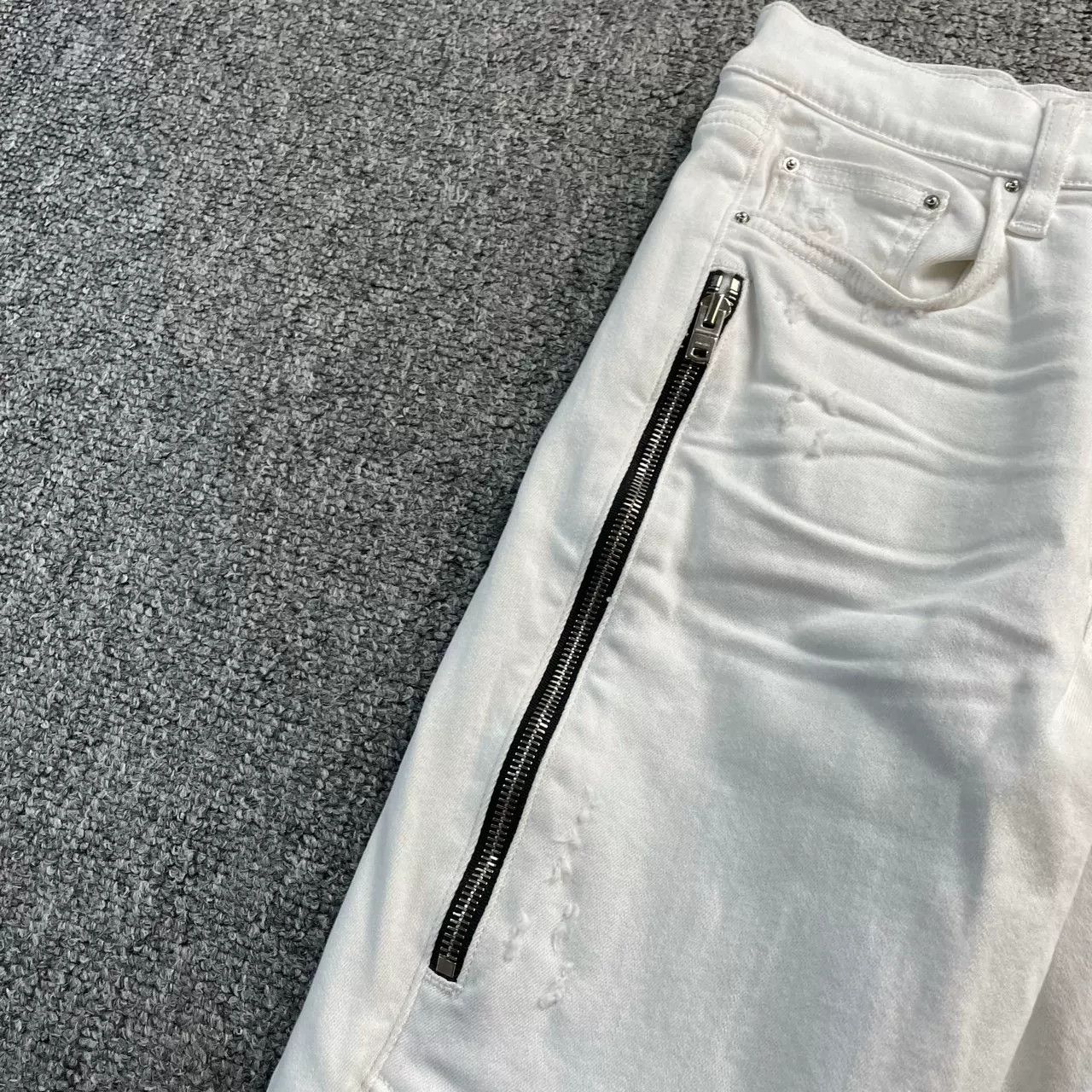Amiri AMIRI White Zipper Jeans Size 26" / US 2 / IT 38 - 3 Thumbnail