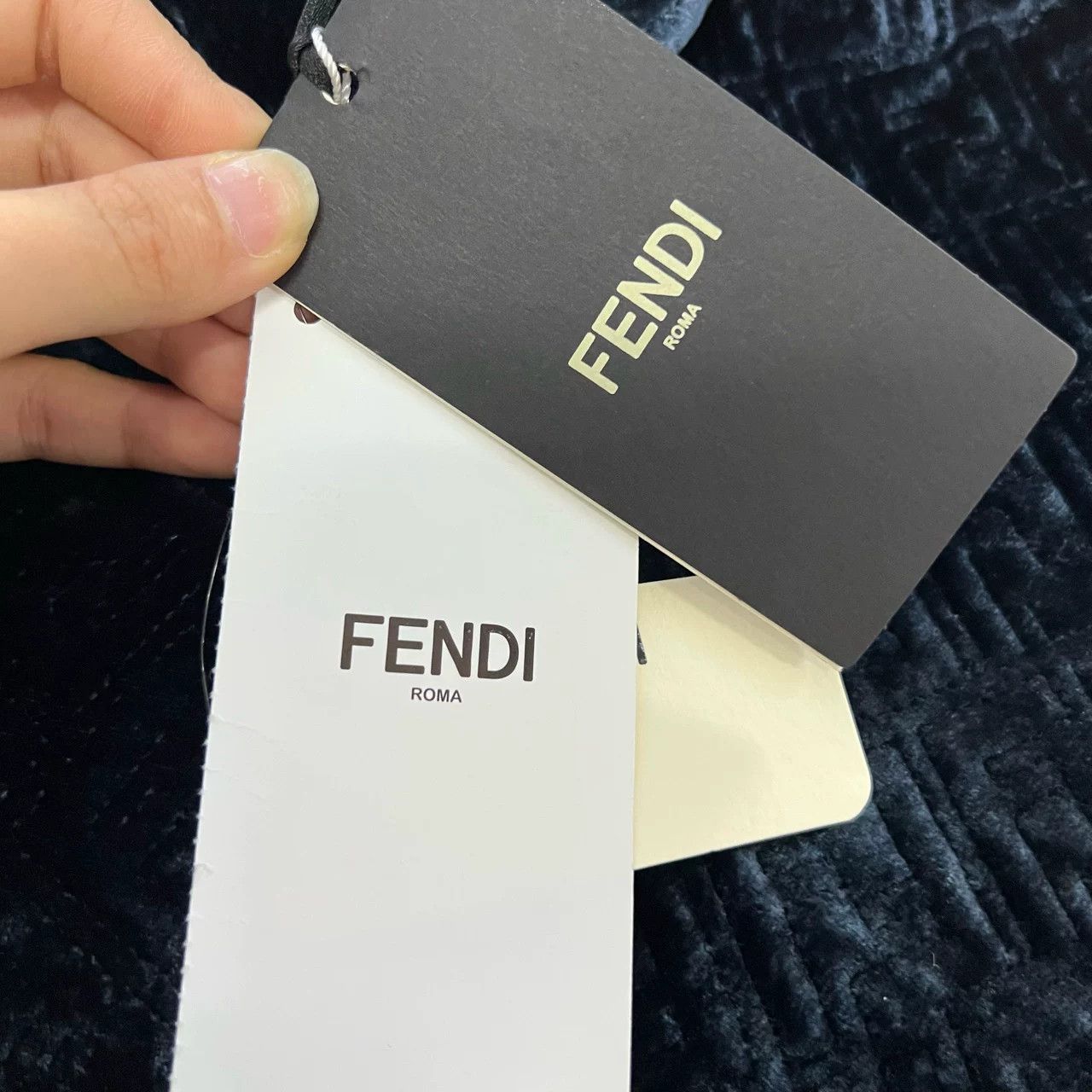 Fendi Fendi Blue Velvet Embossed Skirt Size 38" / US 16 / IT 52 - 4 Thumbnail