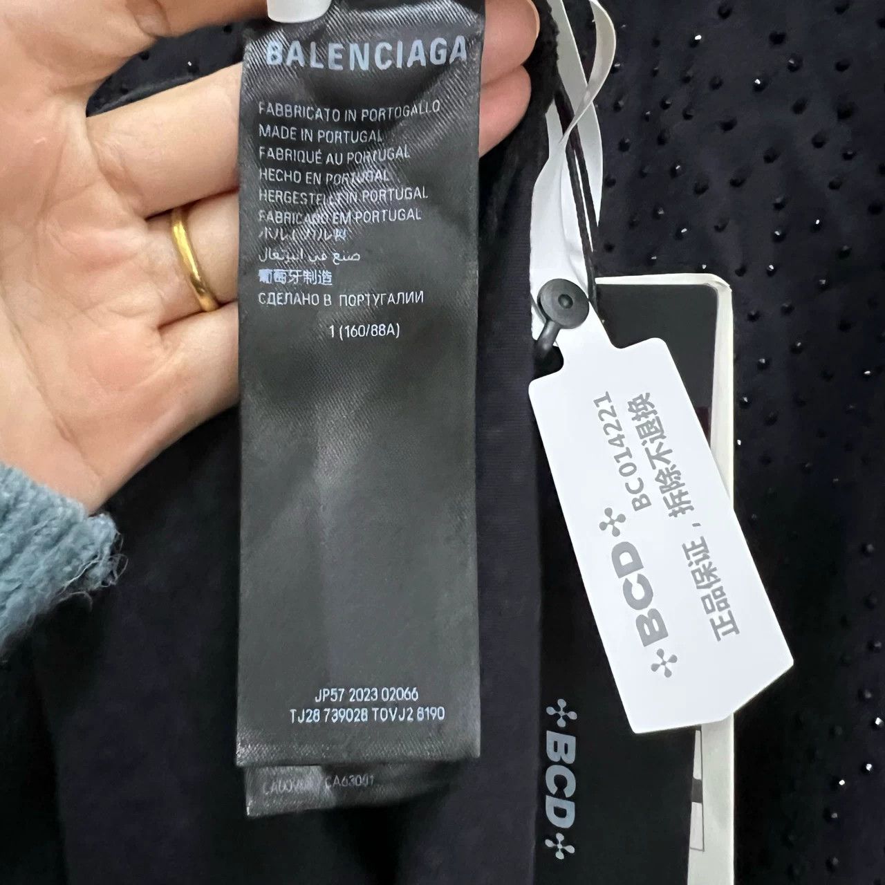 Balenciaga Balenciaga Black Rhinestone Crew Neck Tee Size S / US 4 / IT 40 - 5 Thumbnail