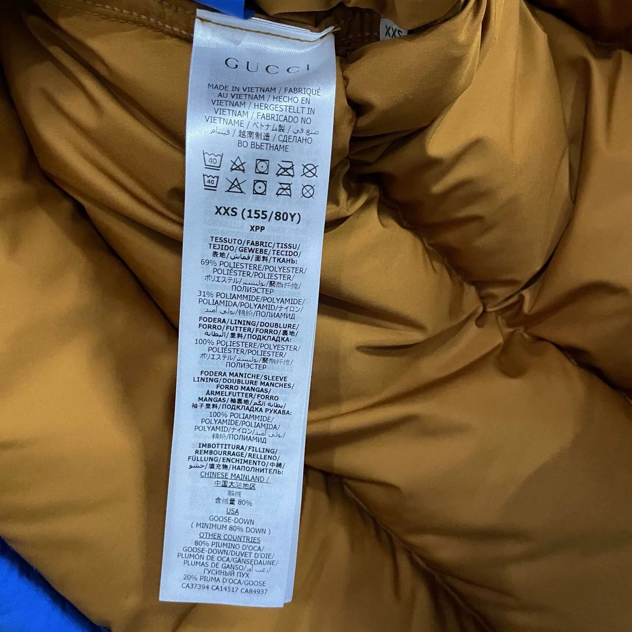 Gucci Gucci x The North Face Blue Down Jacket Size XXS / US 00 / IT 34 - 4 Thumbnail