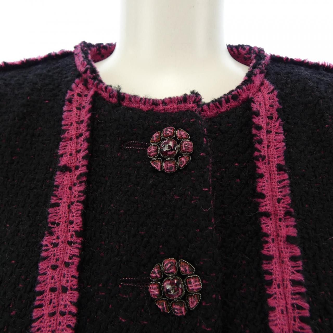 Chanel Chanel Chanel Collarless Jacket Textile Outerwear P73610V65121 DUTY FREE for USA Size ONE SIZE - 6 Thumbnail