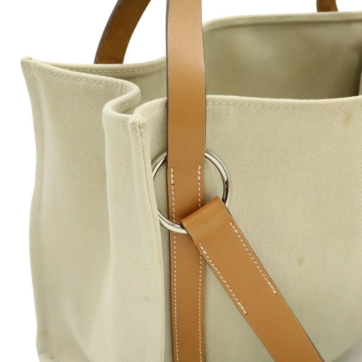 Hermes Hermes Hermes Cabalicol Toile Chevron Leather 2way bag Textile Tote Bag Stamp P (2012) DUTY FREE for USA Size ONE SIZE - 6 Thumbnail