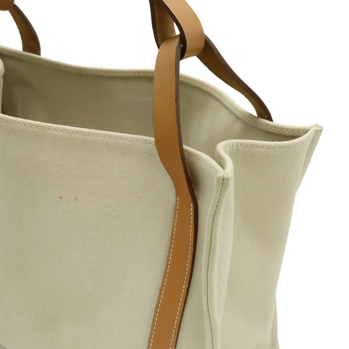 Hermes Hermes Hermes Cabalicol Toile Chevron Leather 2way bag Textile Tote Bag Stamp P (2012) DUTY FREE for USA Size ONE SIZE - 7 Thumbnail