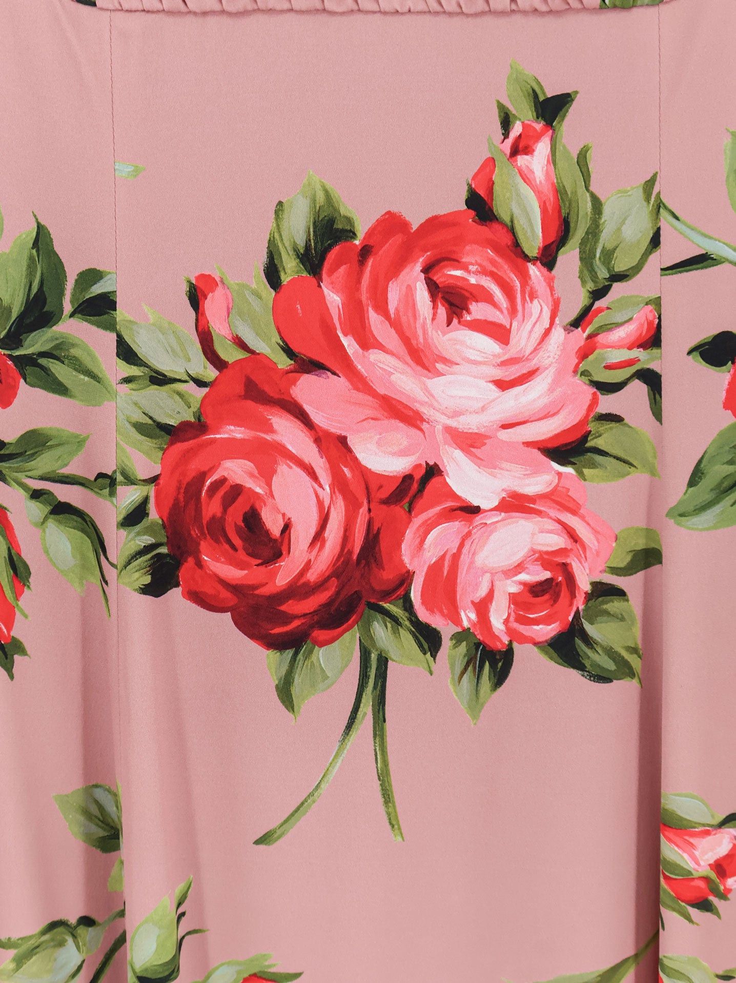 Dolce & Gabbana Long Silk Dress With Bouquet Rose Print Size L / US 10 / IT 46 - 3 Thumbnail