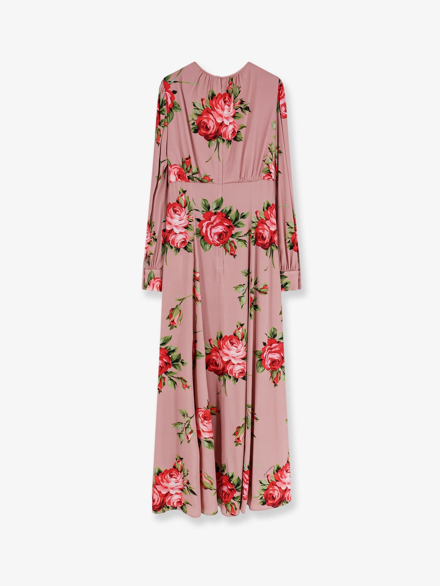 Dolce & Gabbana Long Silk Dress With Bouquet Rose Print Size L / US 10 / IT 46 - 2 Thumbnail