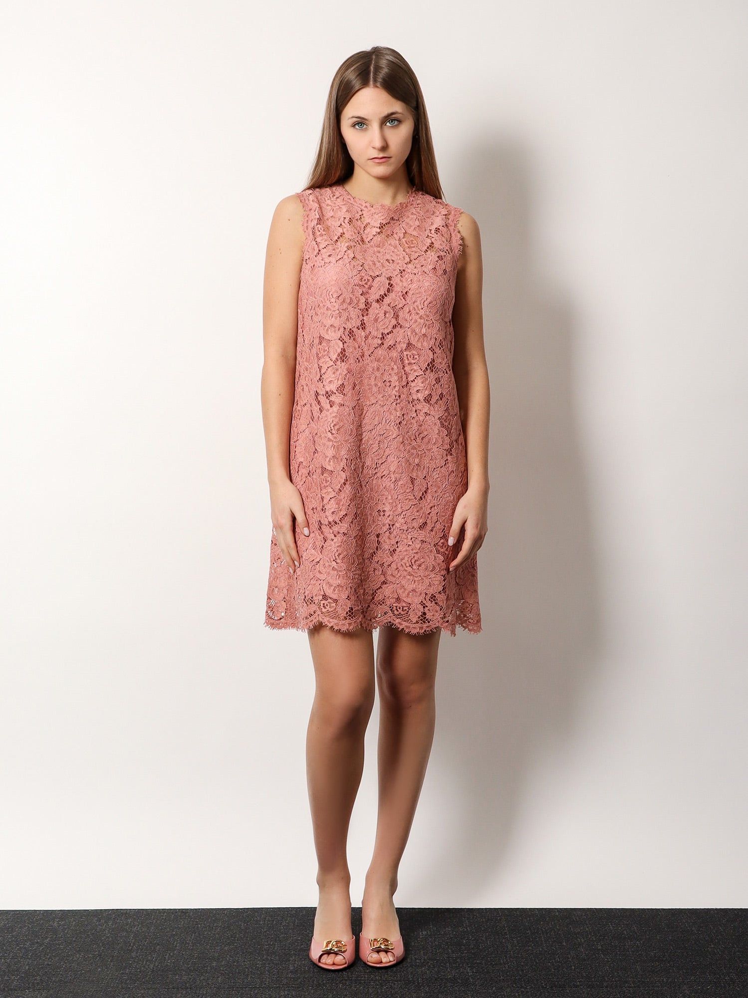 Dolce & Gabbana A Line Dg Floral Lace Dress Size XXL / US 16-18 / IT 52-54 - 2 Thumbnail