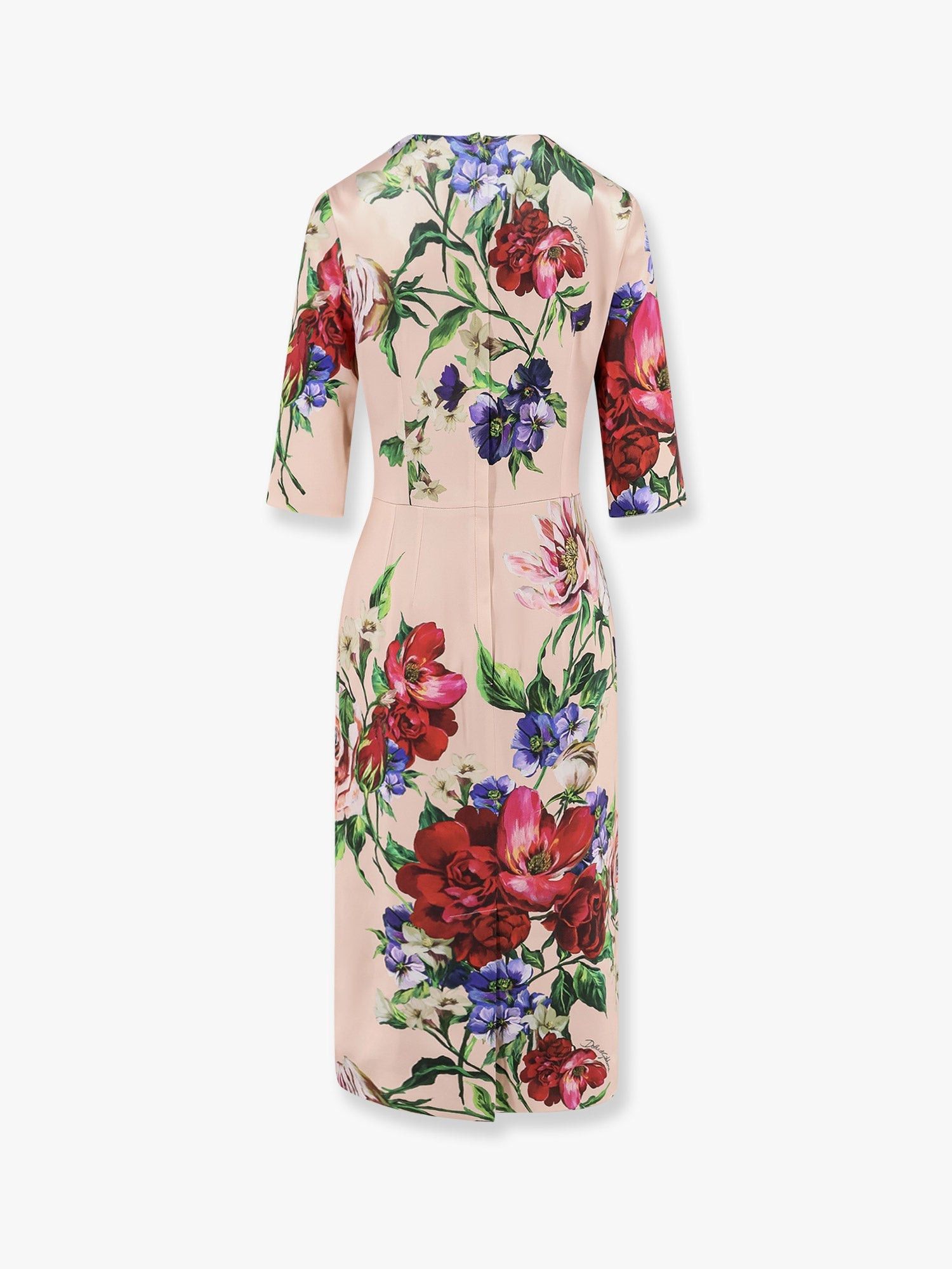 Dolce & Gabbana Satin Dress With Iconic Floral Print Size M / US 6-8 / IT 42-44 - 5 Thumbnail