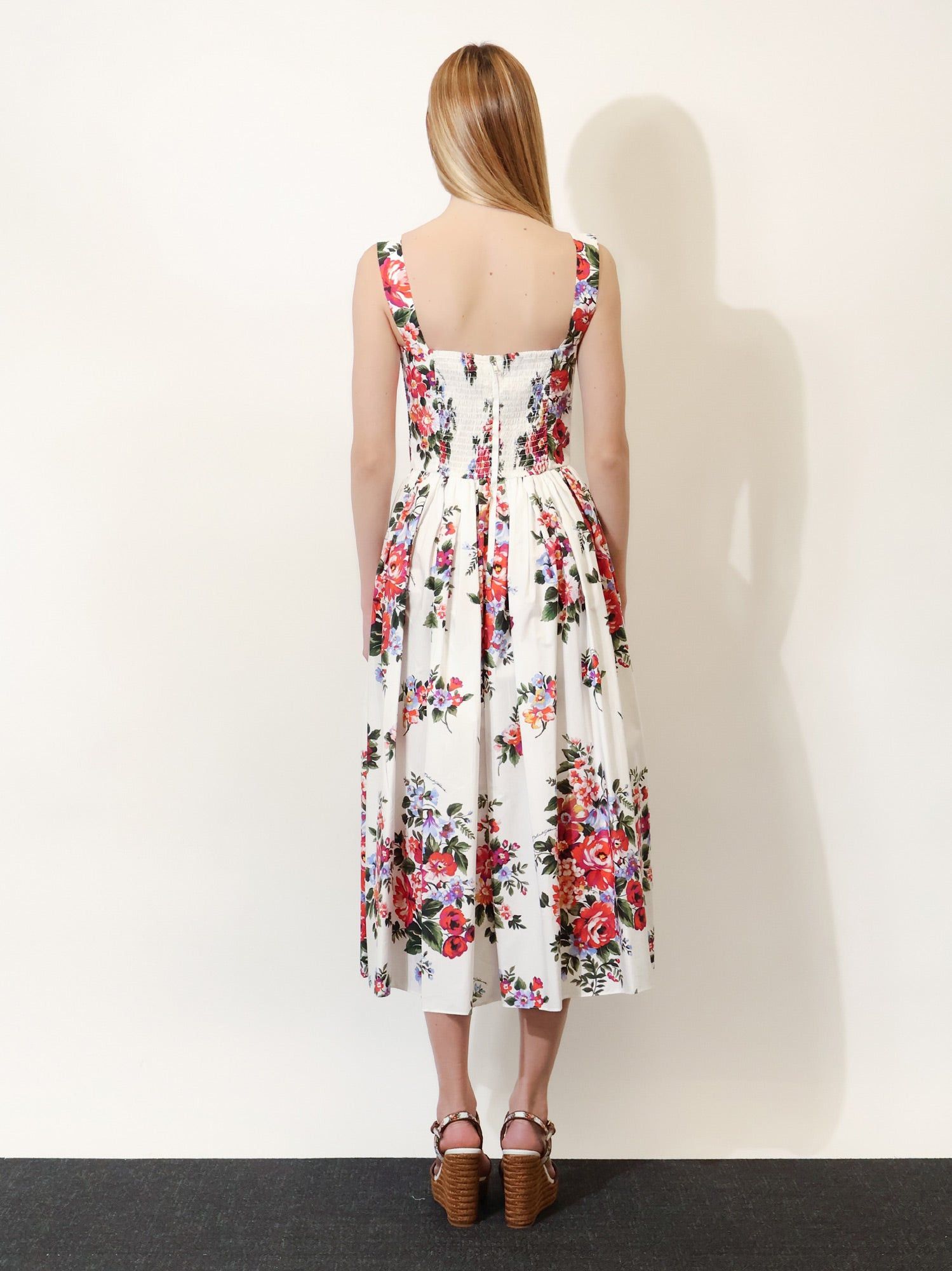 Dolce & Gabbana Cotton Midi Dress With Iconic Print Size M / US 6-8 / IT 42-44 - 5 Thumbnail