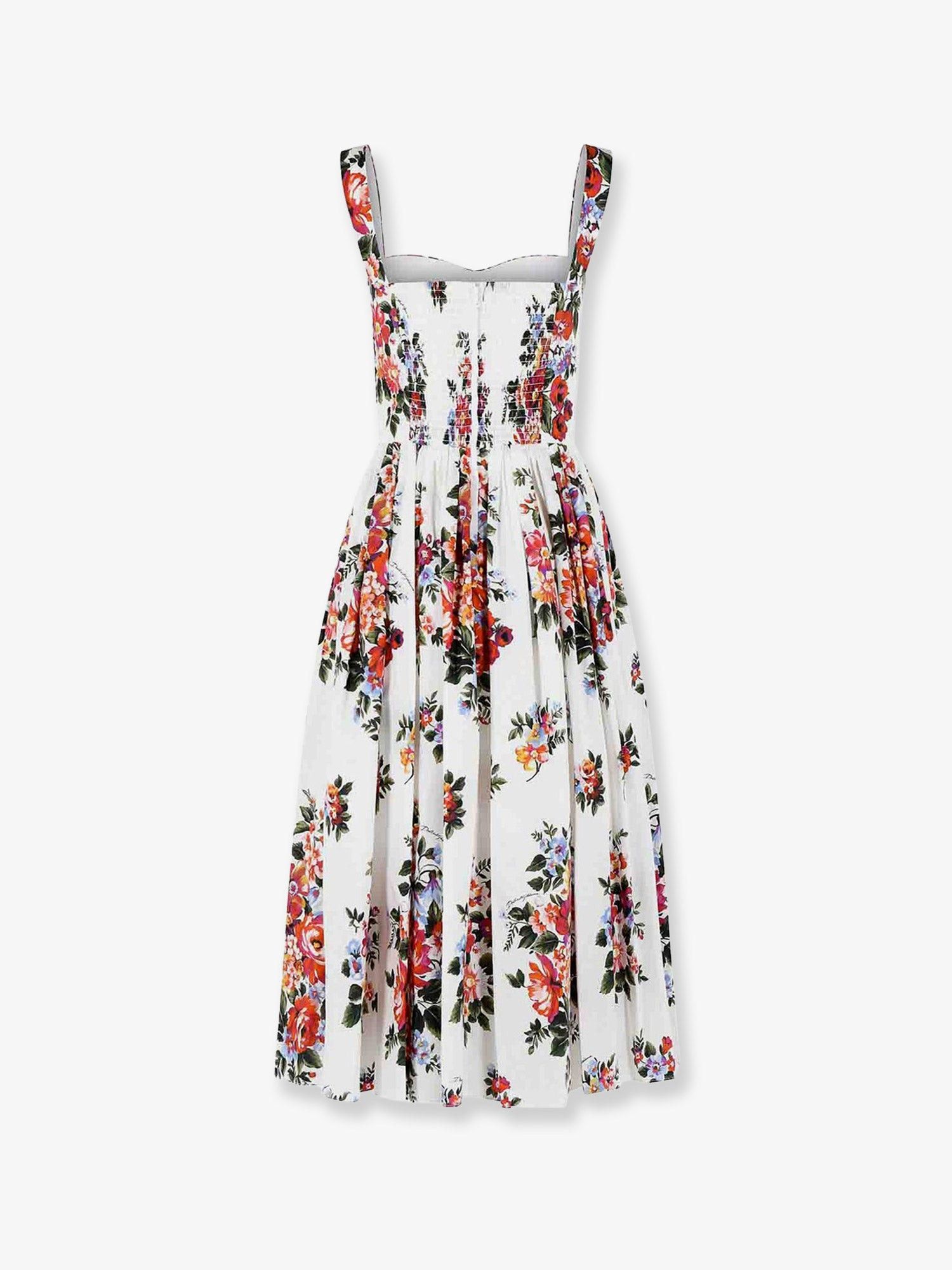 Dolce & Gabbana Cotton Midi Dress With Iconic Print Size M / US 6-8 / IT 42-44 - 2 Thumbnail