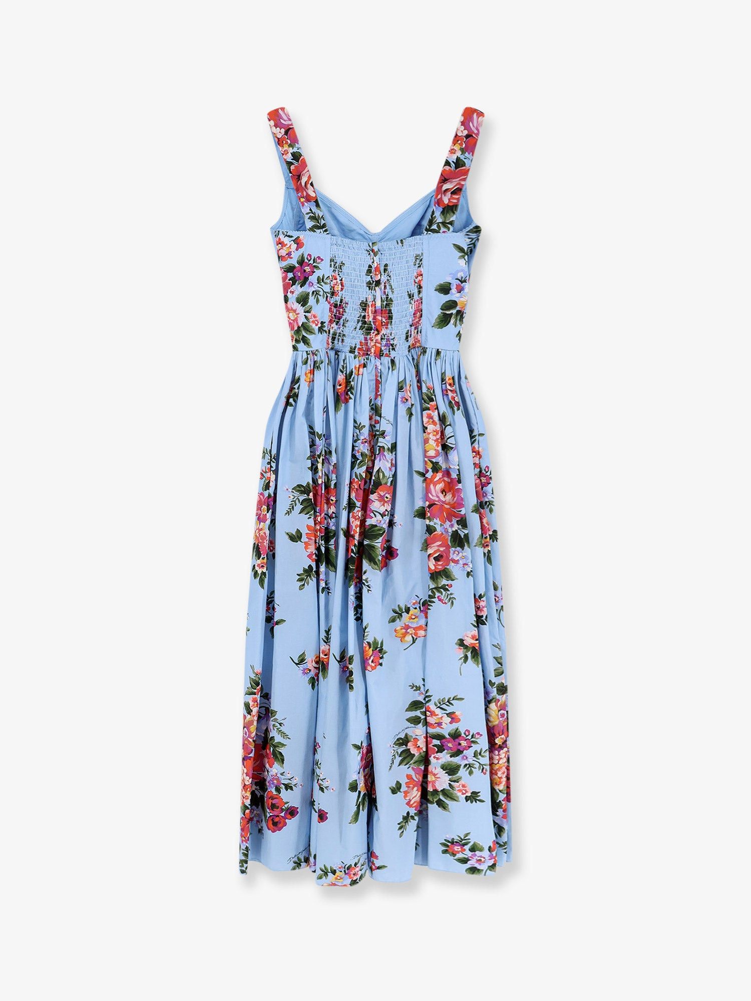 Dolce & Gabbana Cotton Dress With Bouquet Flowers Print Size S / US 4 / IT 40 - 2 Thumbnail