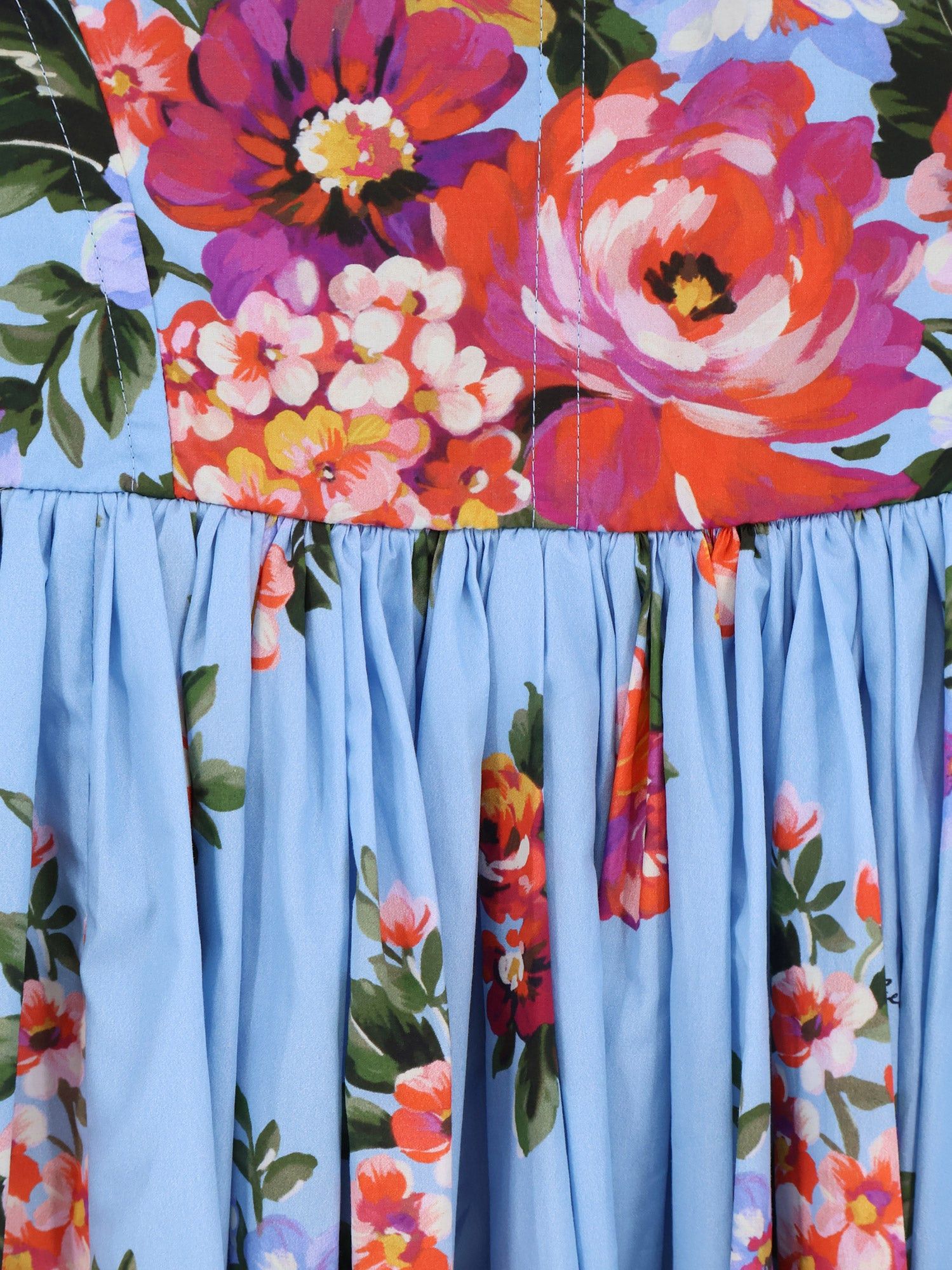 Dolce & Gabbana Cotton Dress With Bouquet Flowers Print Size M / US 6-8 / IT 42-44 - 3 Thumbnail