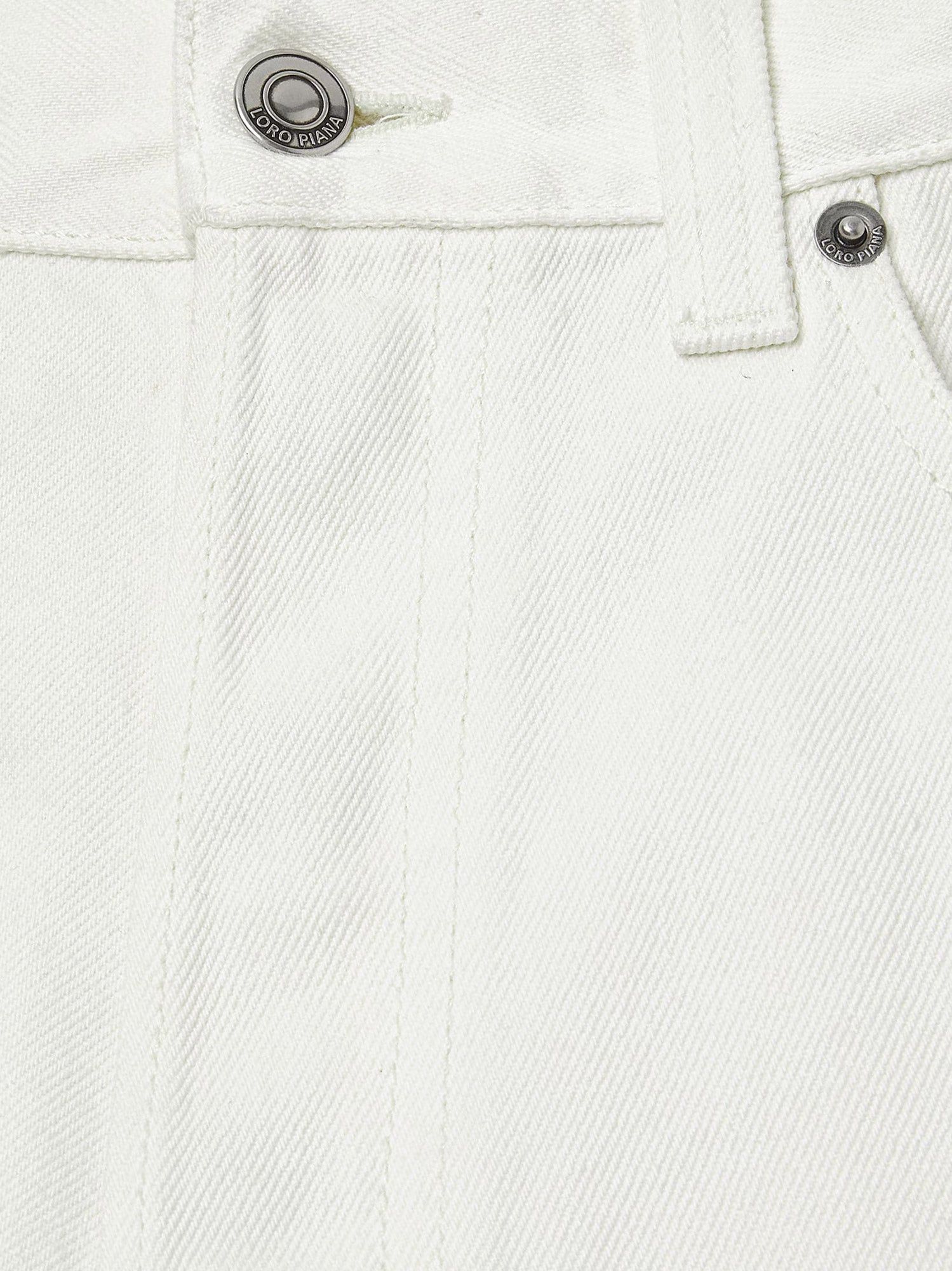 Loro Piana Sade White Denim Trousers Size 28" / US 6 / IT 42 - 3 Thumbnail