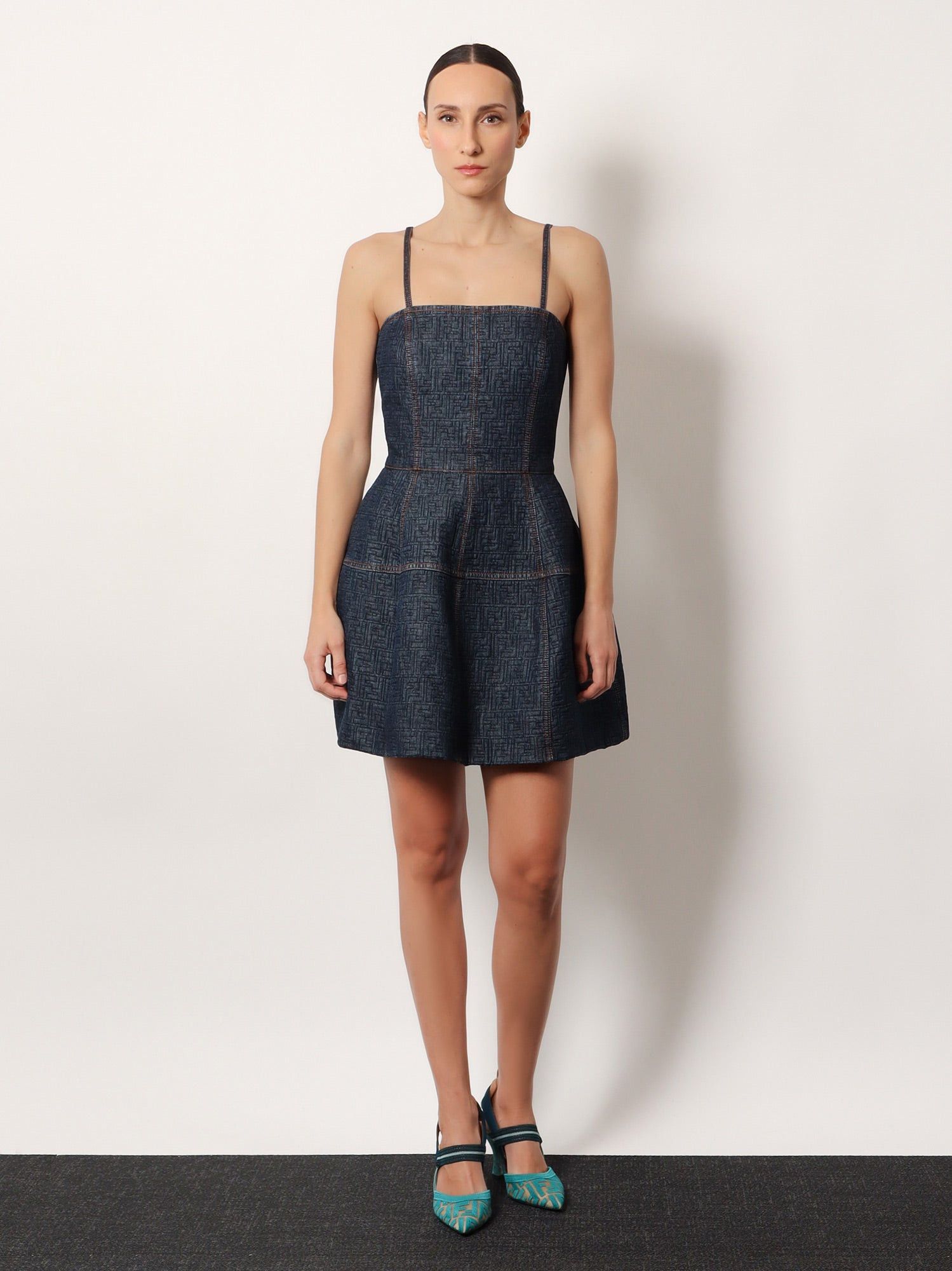 Fendi Padded Denim Mini Dress Size M / US 6-8 / IT 42-44 - 4 Thumbnail