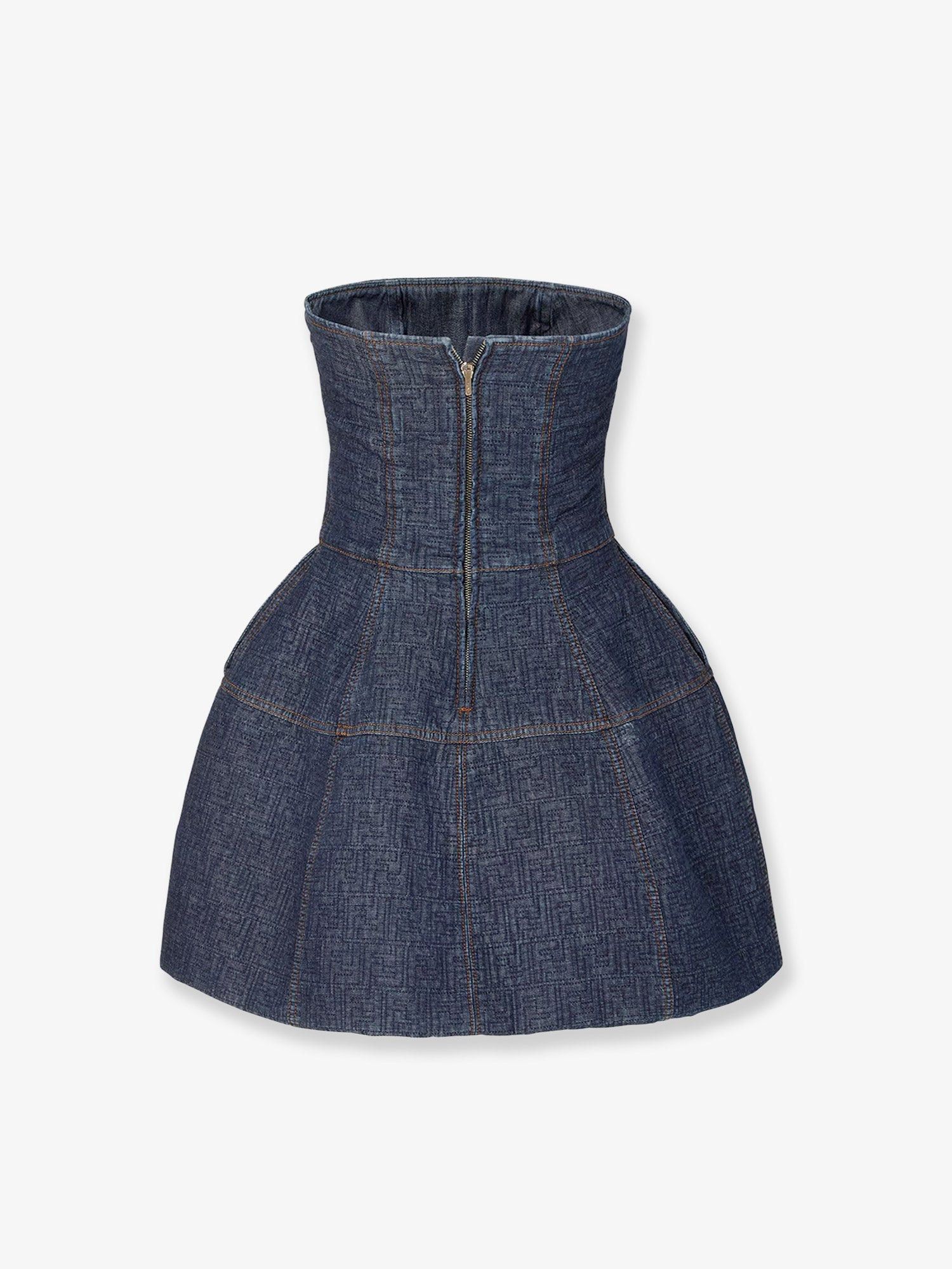 Fendi Padded Denim Mini Dress Size M / US 6-8 / IT 42-44 - 2 Thumbnail