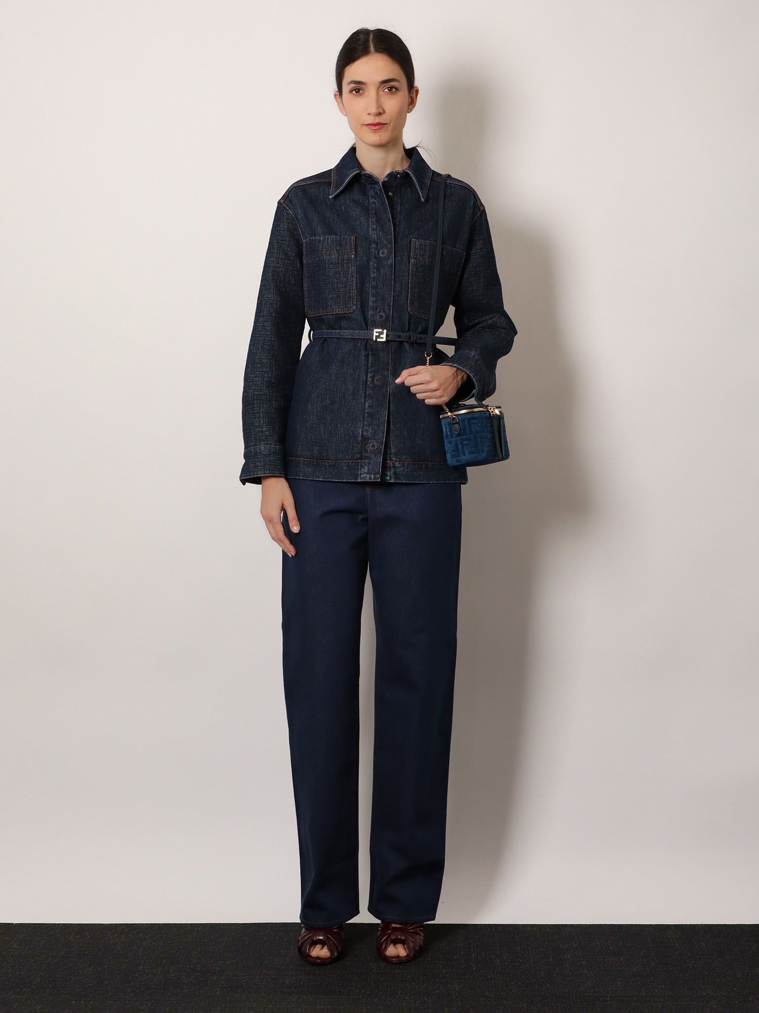 Fendi Blue Denim Jeans With Ff Detail On The Bottom Size 27" / US 4 / IT 40 - 4 Thumbnail