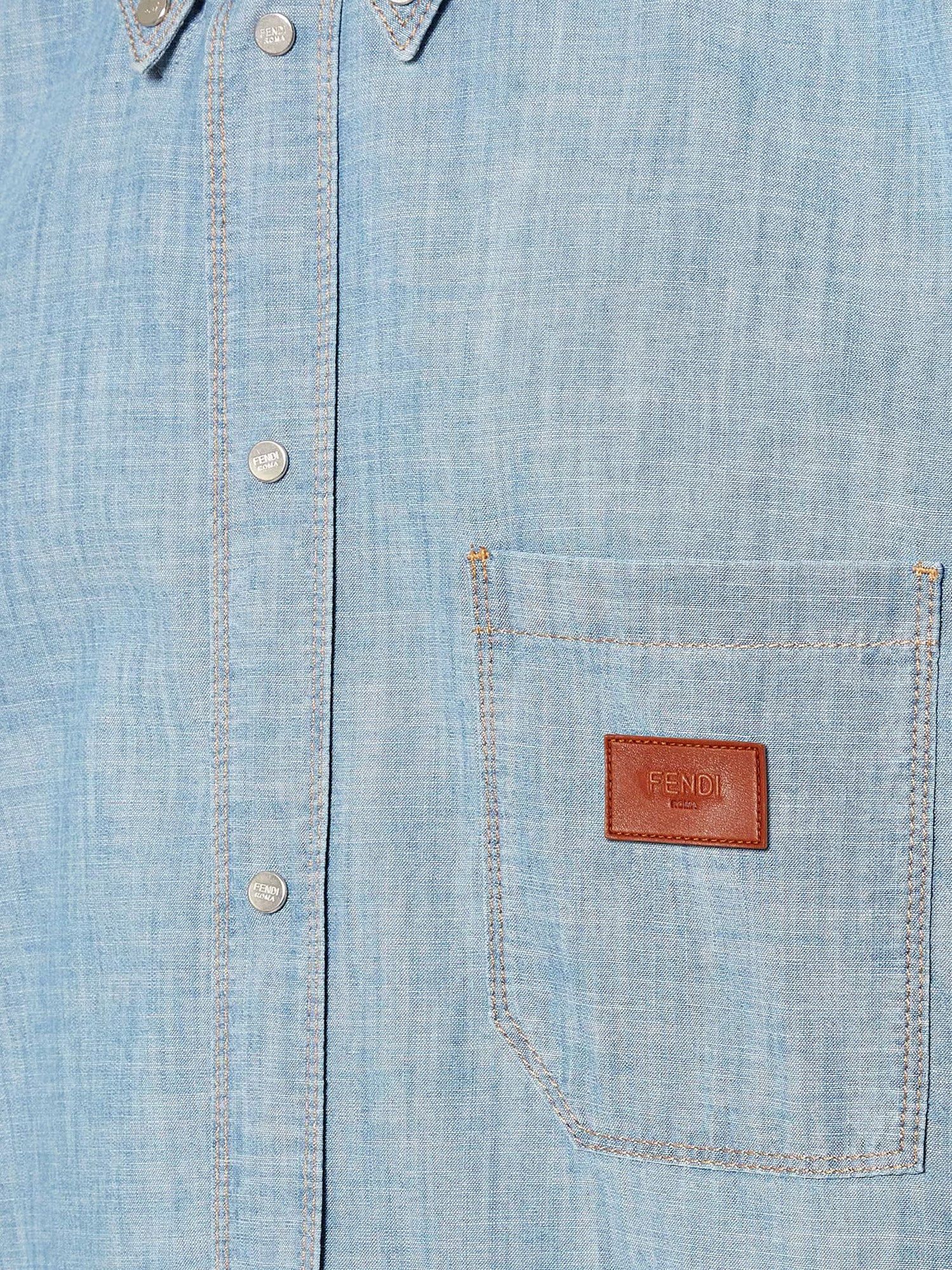 Fendi Cotton Shirt With Denim Effect Size US M / EU 48-50 / 2 - 3 Thumbnail