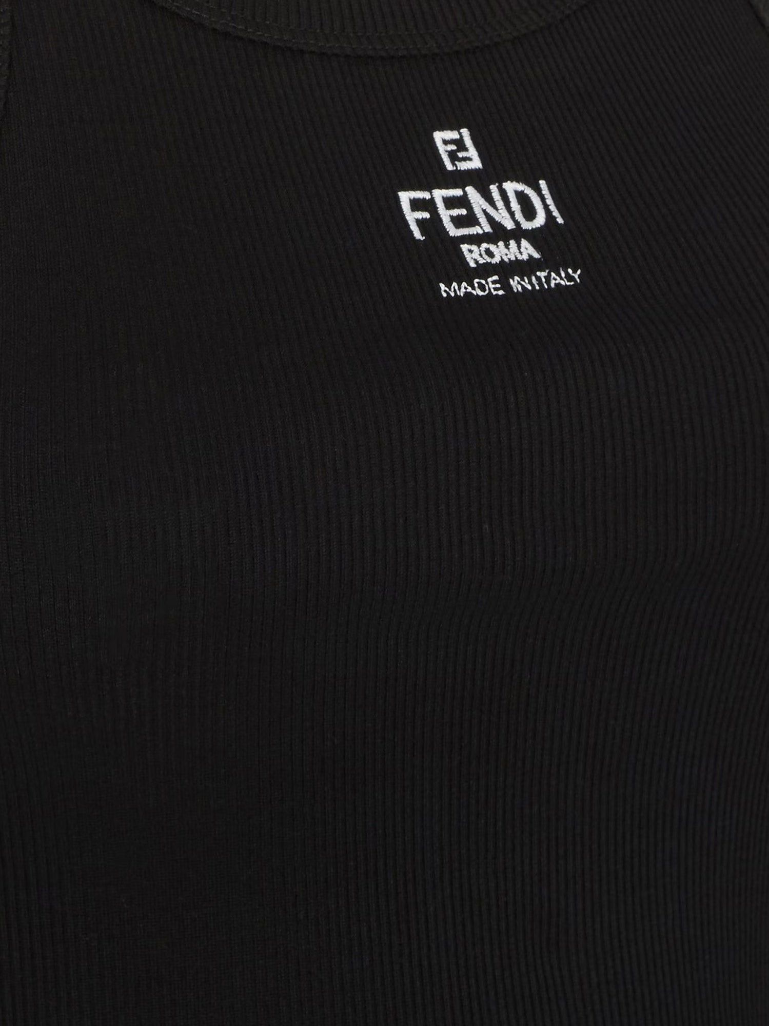 Fendi Ribbed Cotton Tank Top Size M / US 6-8 / IT 42-44 - 3 Thumbnail