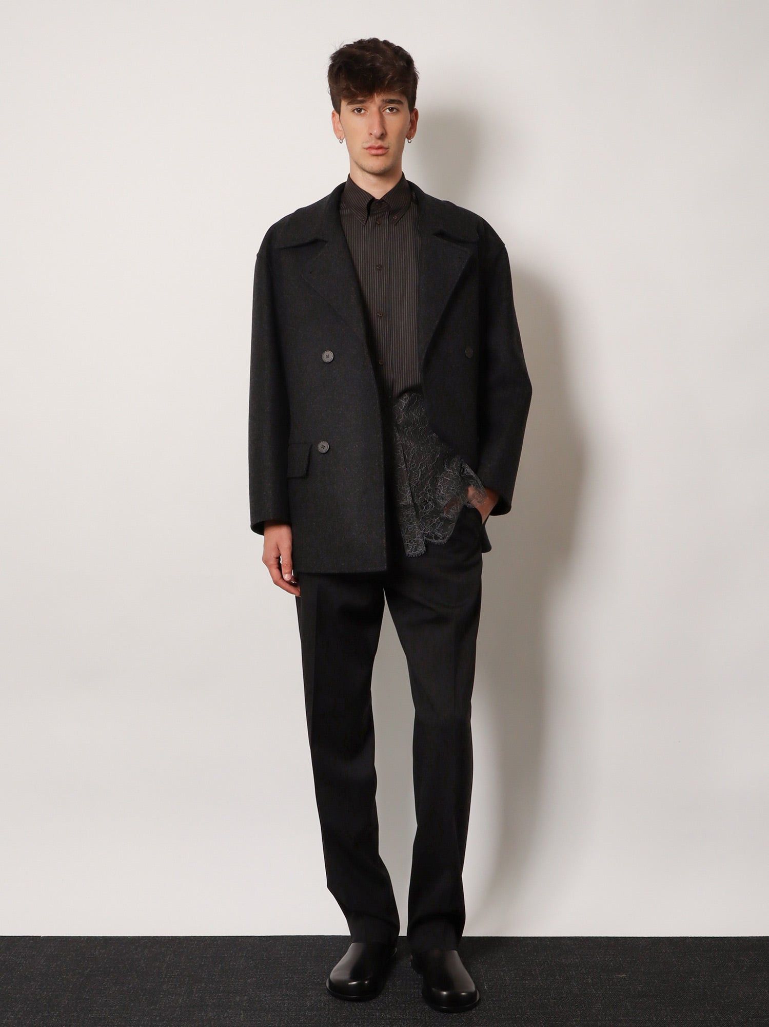 Fendi Double-Breasted Wool Felt Peacoat Size US S / EU 44-46 / 1 - 4 Thumbnail