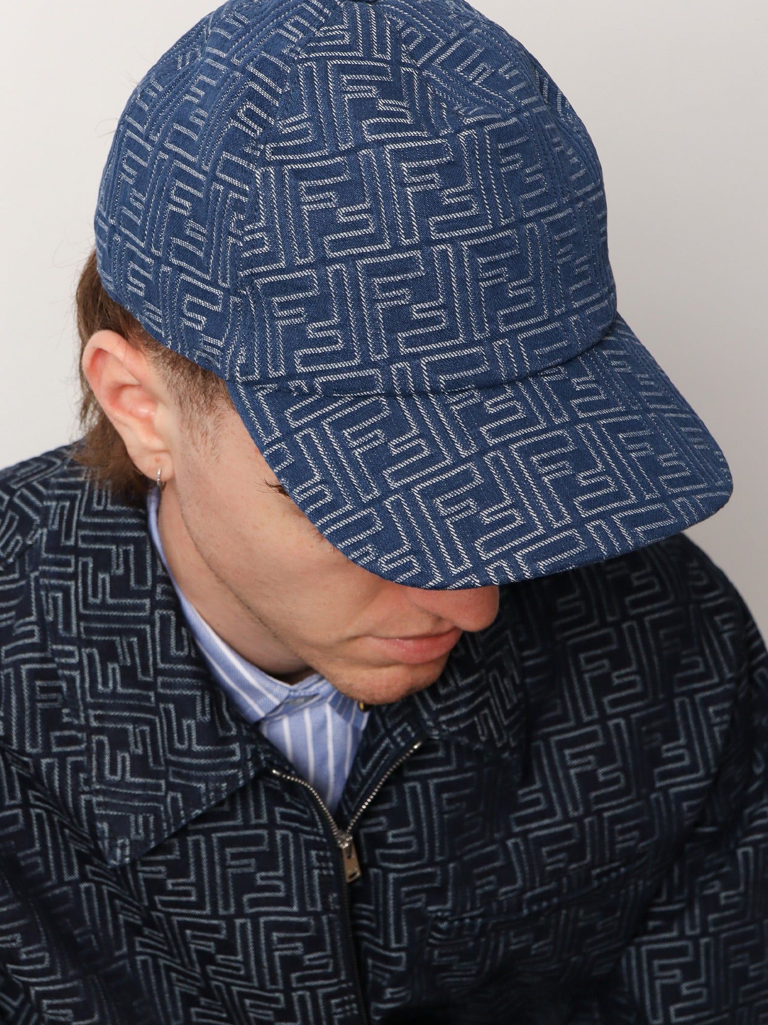 Fendi Ff Jacquard Denim Baseball Hat Size ONE SIZE - 2 Thumbnail