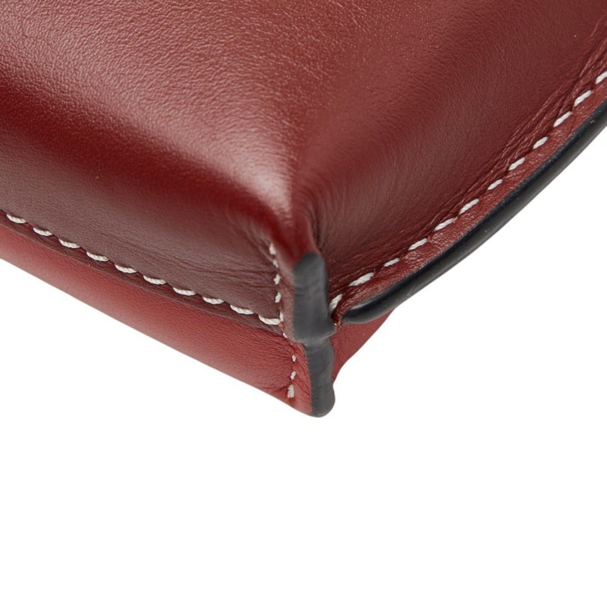 Loewe Loewe Anagram Gate Pocket Crossbody Shoulder Bag, Brown and Red Leather, Women's. Size ONE SIZE - 6 Thumbnail