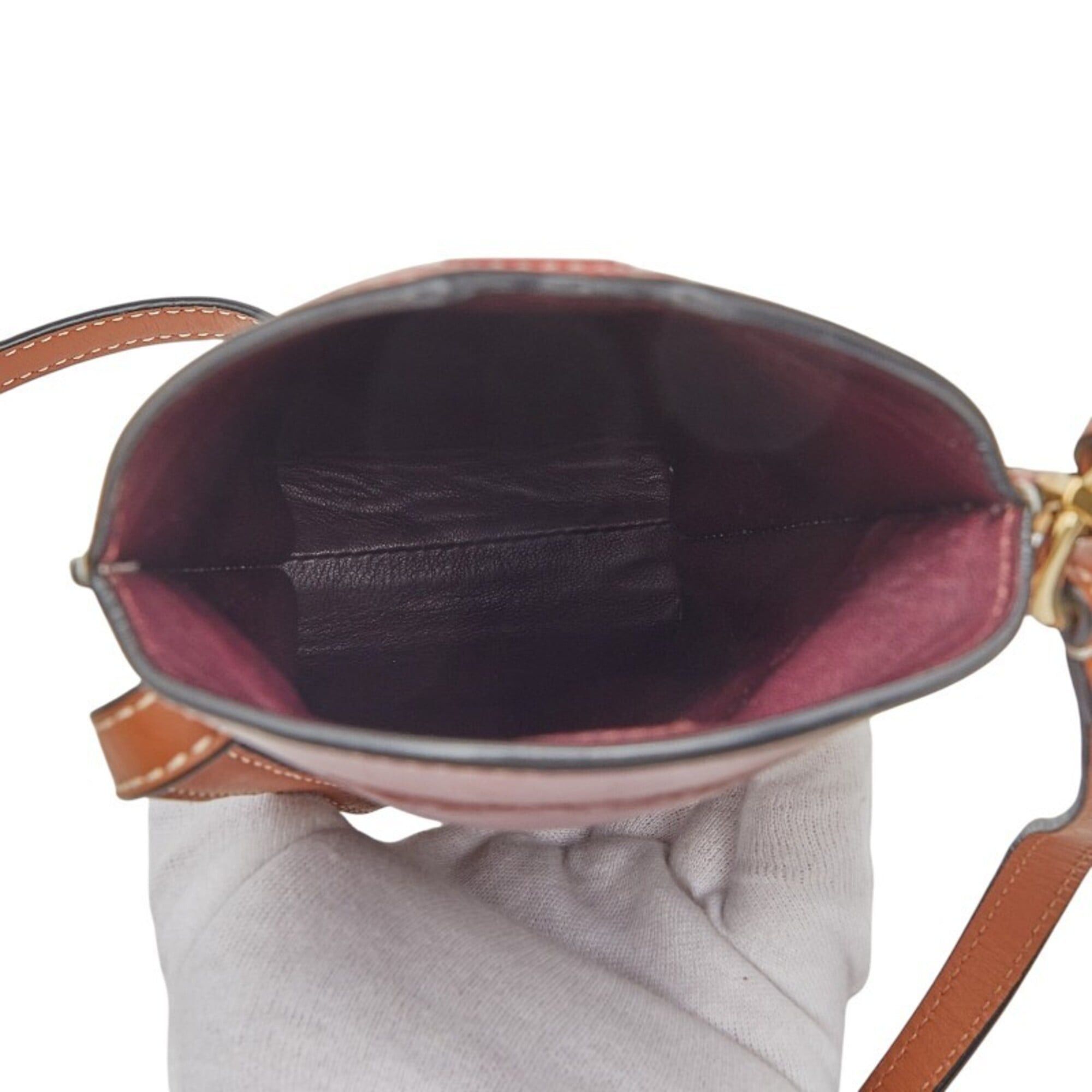 Loewe Loewe Anagram Gate Pocket Crossbody Shoulder Bag, Brown and Red Leather, Women's. Size ONE SIZE - 8 Thumbnail