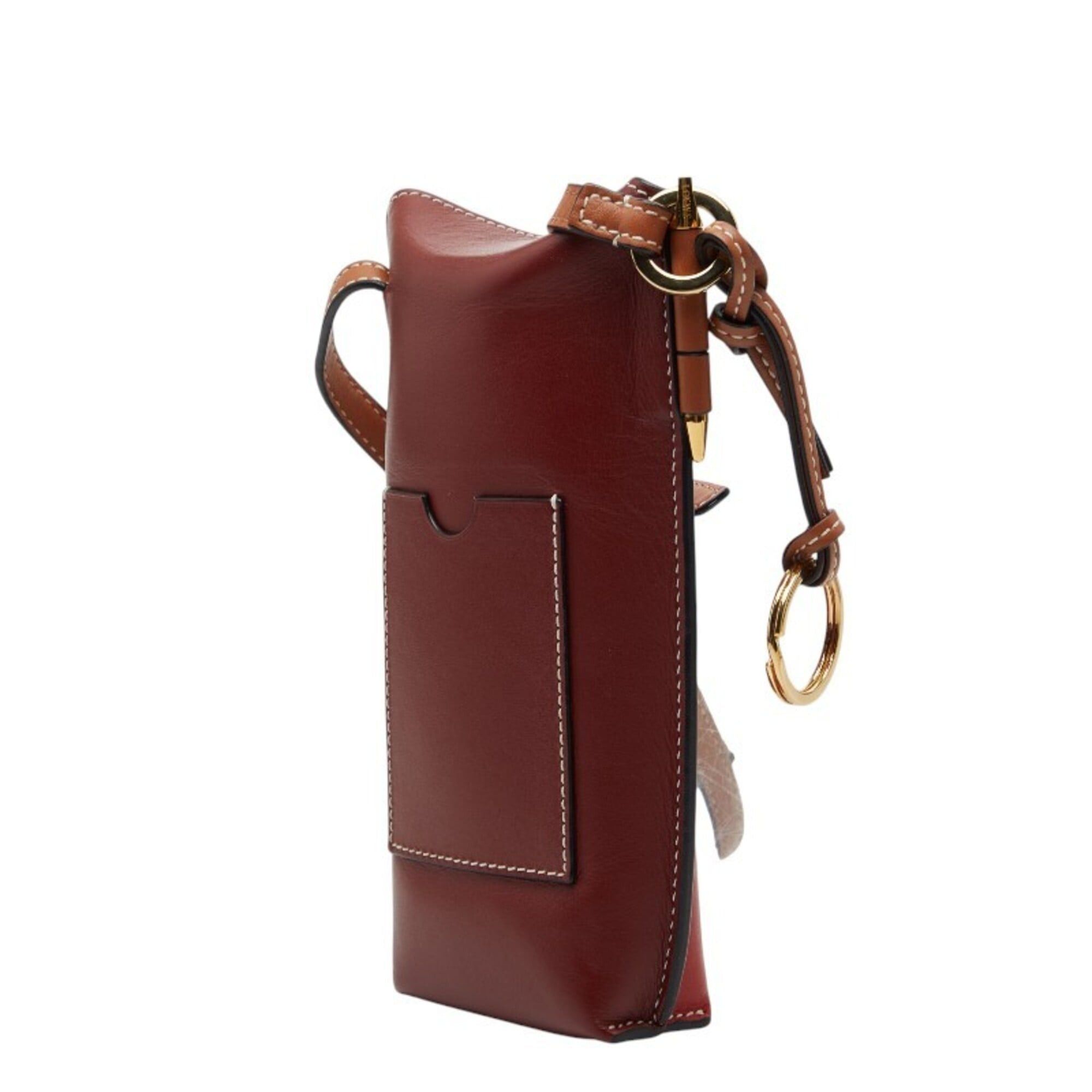Loewe Loewe Anagram Gate Pocket Crossbody Shoulder Bag, Brown and Red Leather, Women's. Size ONE SIZE - 2 Thumbnail