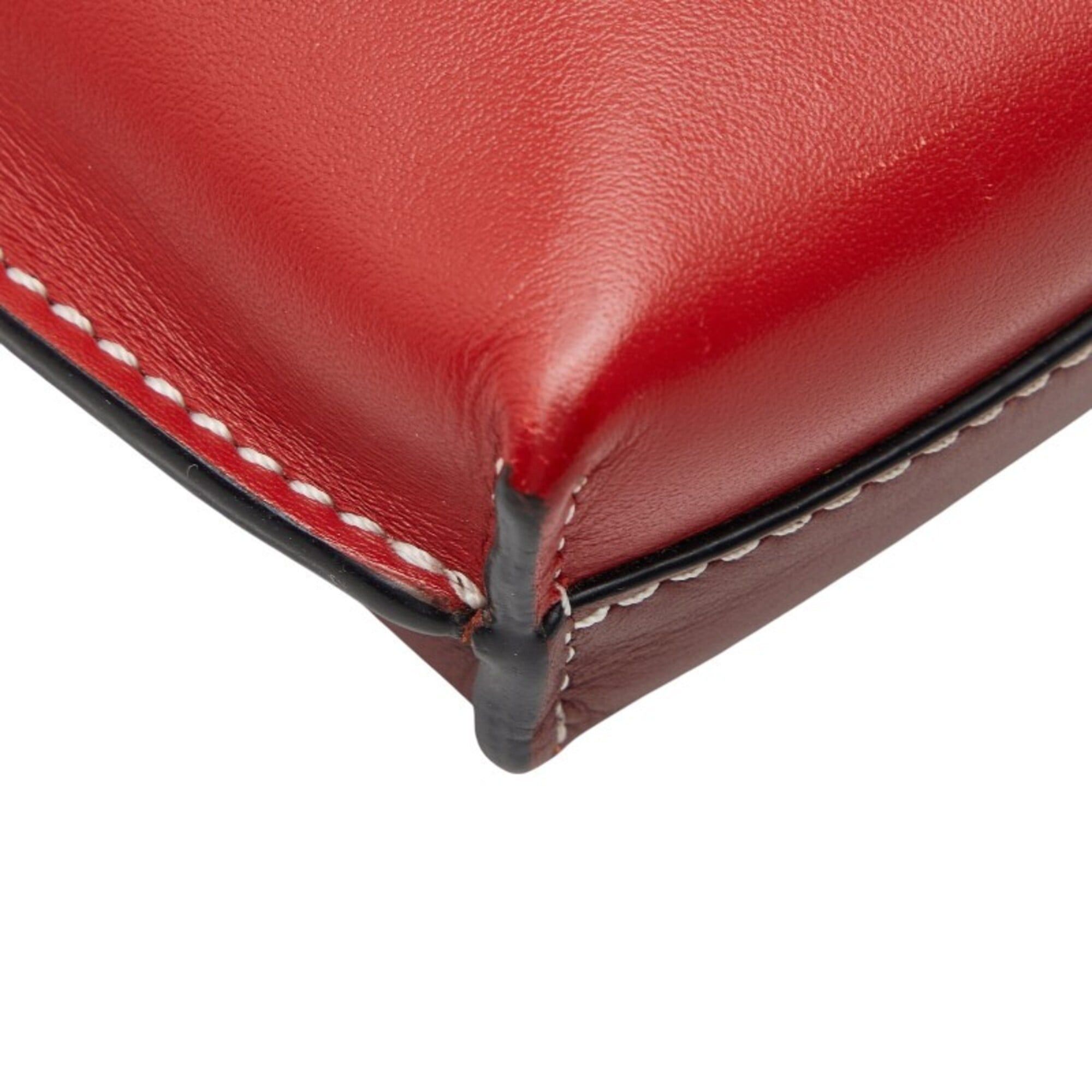 Loewe Loewe Anagram Gate Pocket Crossbody Shoulder Bag, Brown and Red Leather, Women's. Size ONE SIZE - 5 Thumbnail