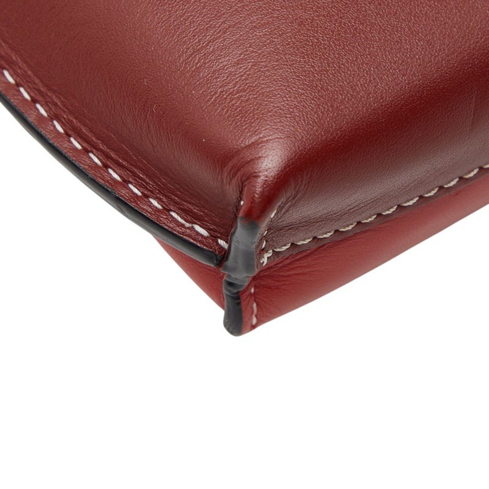 Loewe Loewe Anagram Gate Pocket Crossbody Shoulder Bag, Brown and Red Leather, Women's. Size ONE SIZE - 7 Thumbnail