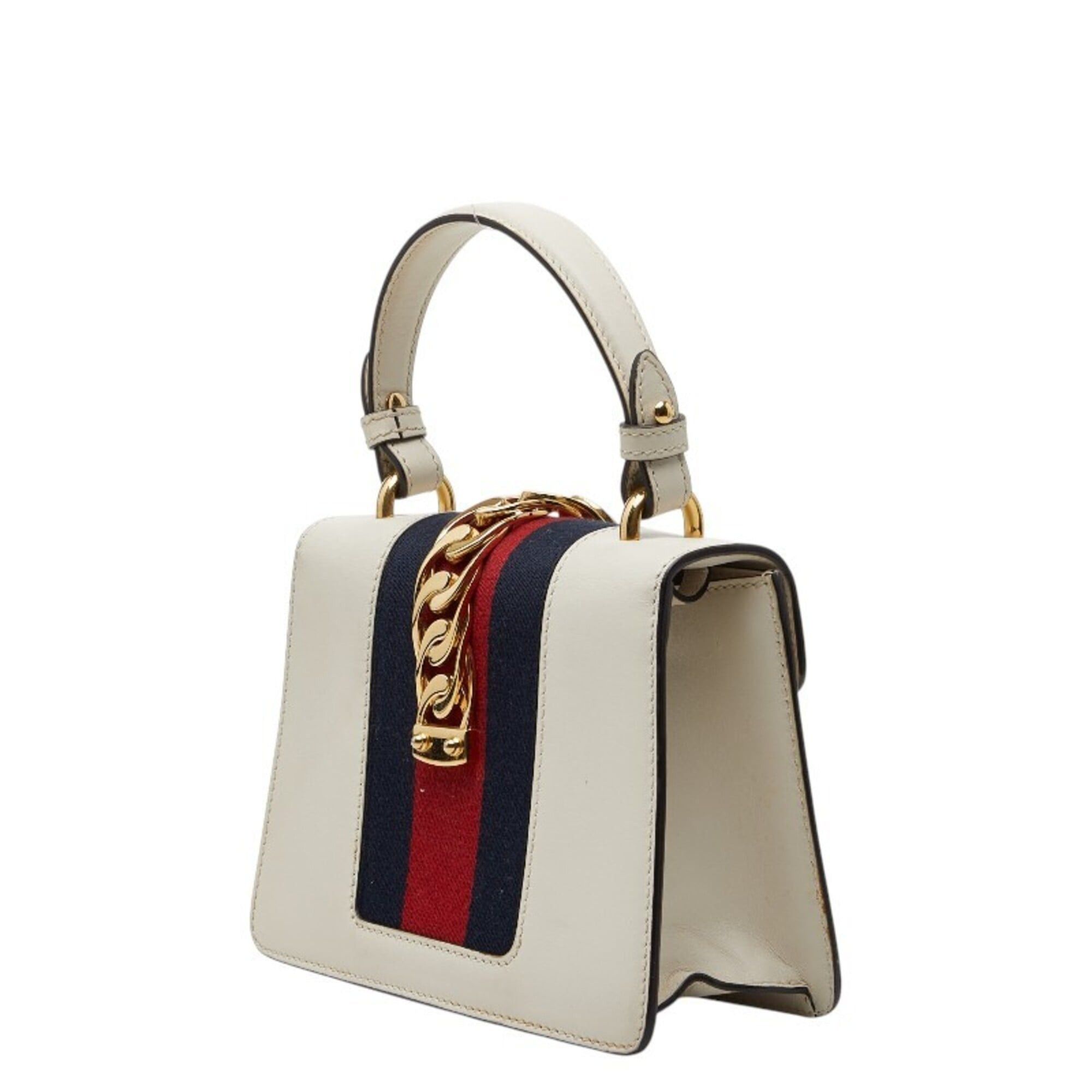 Gucci Gucci Sylvie Mini Handbag Shoulder Bag 2WAY 470270 White Leather Women's GUCCI Size ONE SIZE - 2 Thumbnail