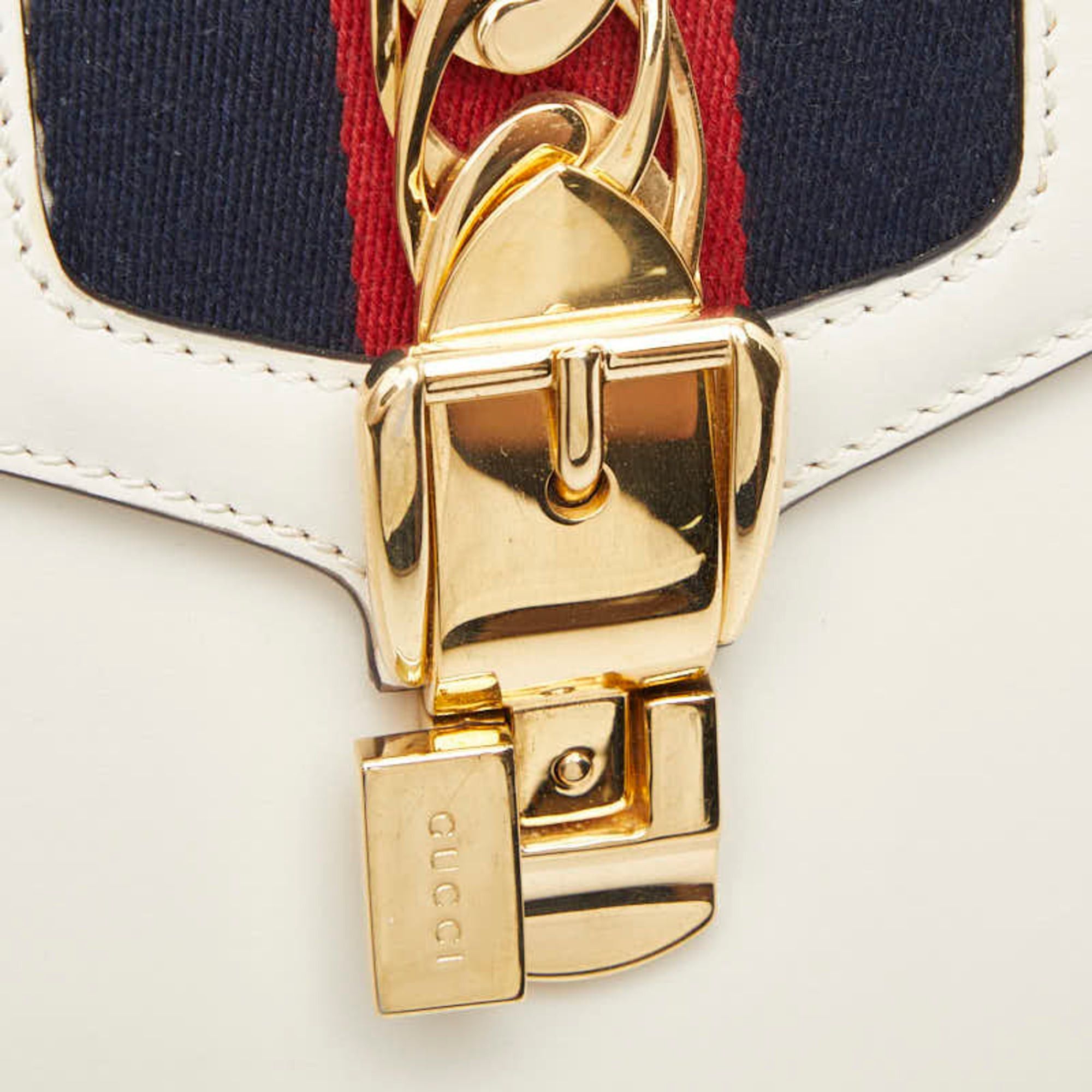 Gucci Gucci Sylvie Mini Handbag Shoulder Bag 2WAY 470270 White Leather Women's GUCCI Size ONE SIZE - 8 Thumbnail
