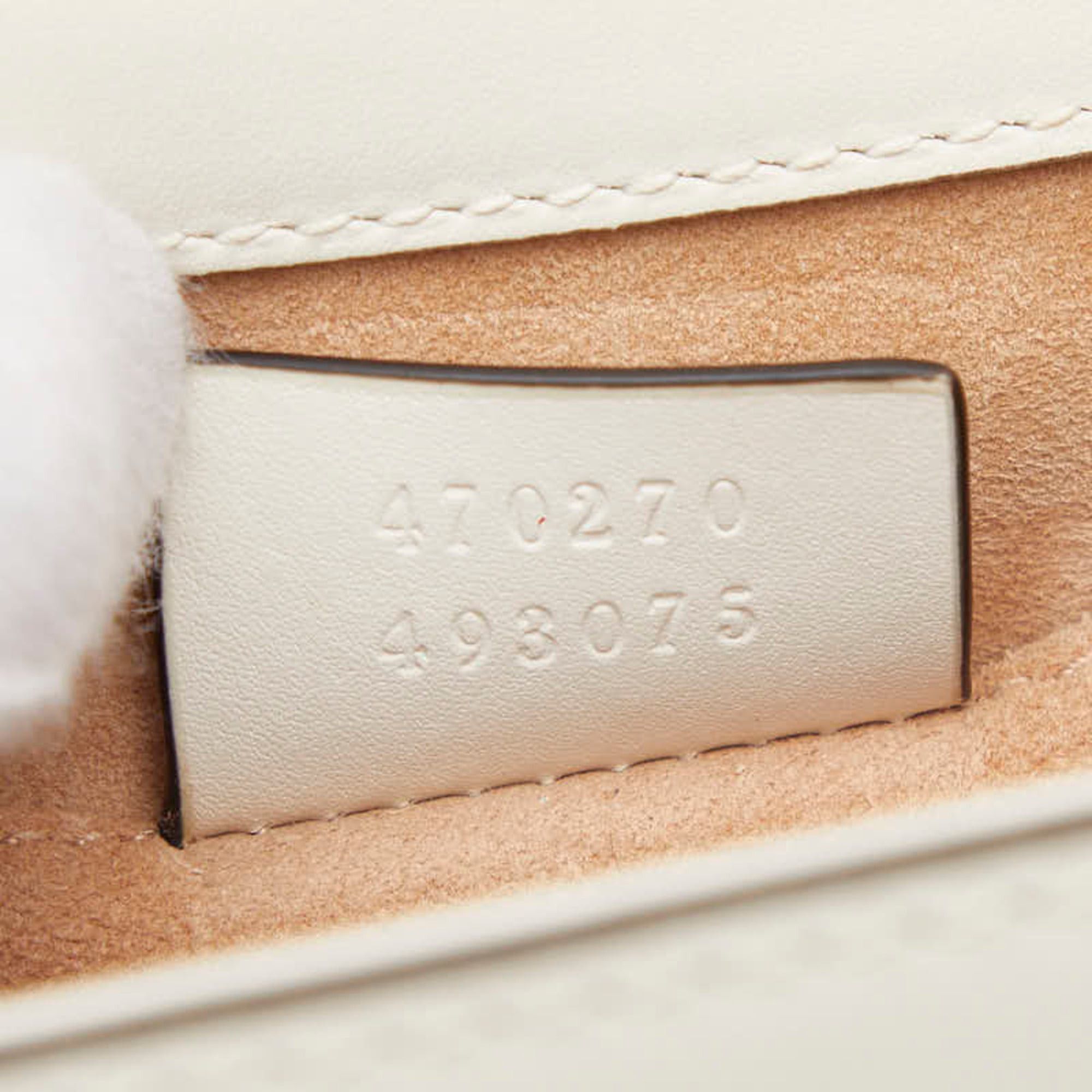 Gucci Gucci Sylvie Mini Handbag Shoulder Bag 2WAY 470270 White Leather Women's GUCCI Size ONE SIZE - 11 Thumbnail