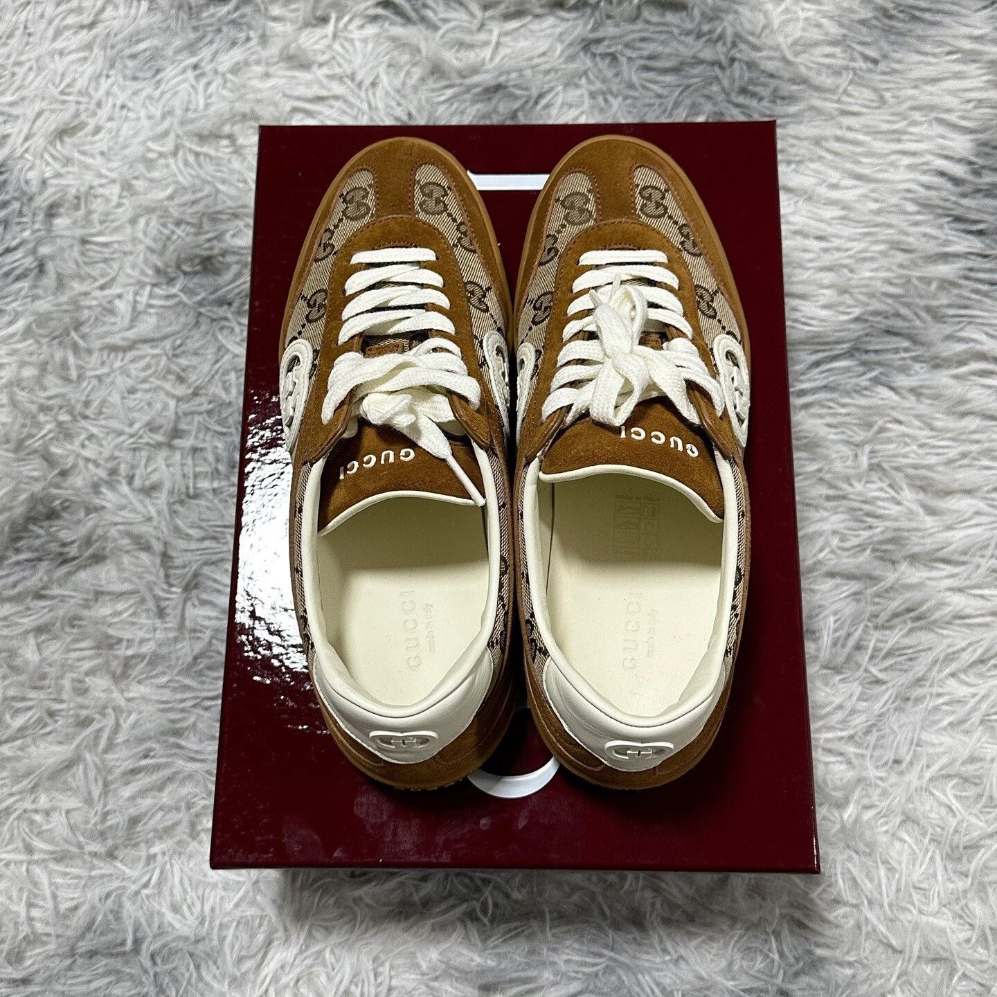Gucci gucci brown low-top lace-up sneakers for women Size US 7 / IT 37 - 4 Thumbnail