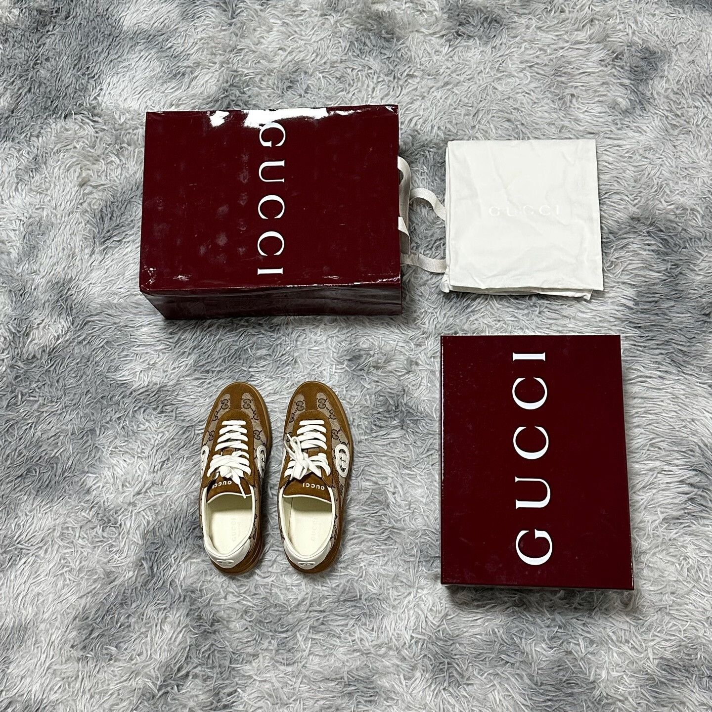 Gucci gucci brown low-top lace-up sneakers for women Size US 7 / IT 37 - 9 Thumbnail