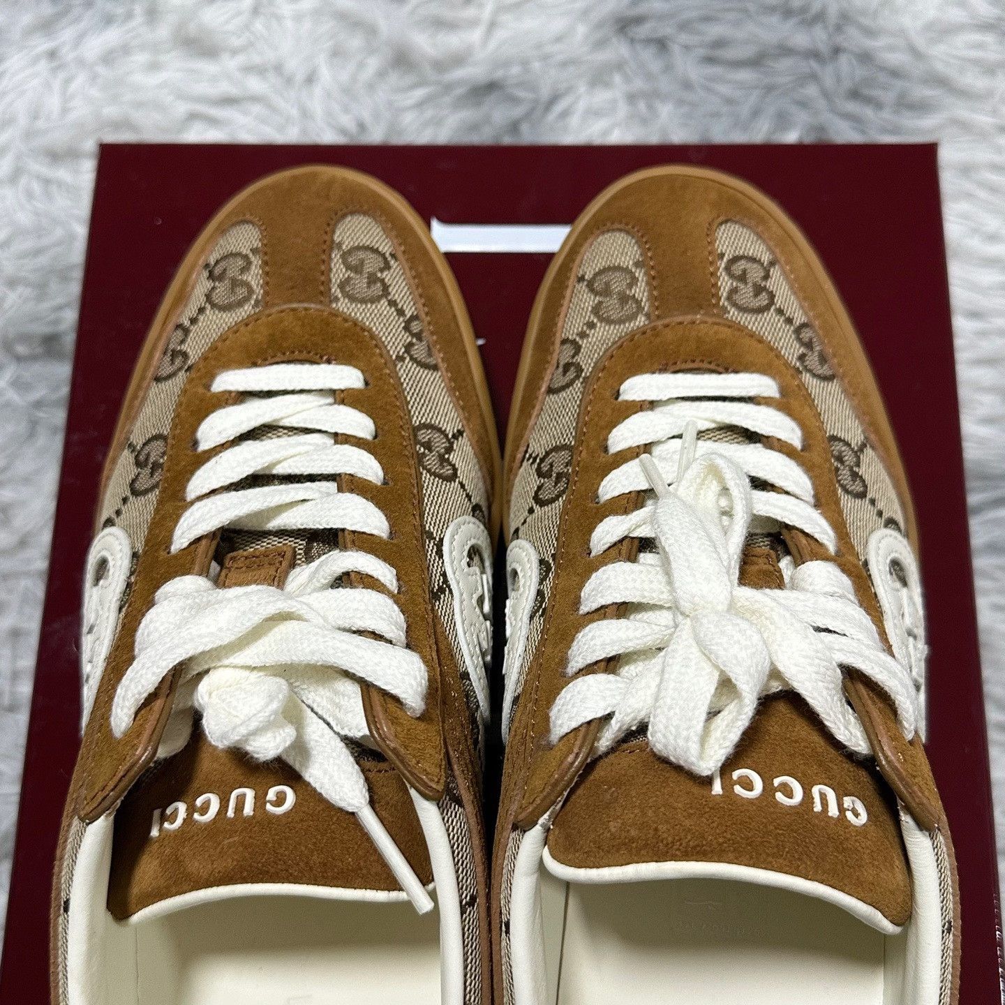 Gucci gucci brown low-top lace-up sneakers for women Size US 7 / IT 37 - 5 Thumbnail